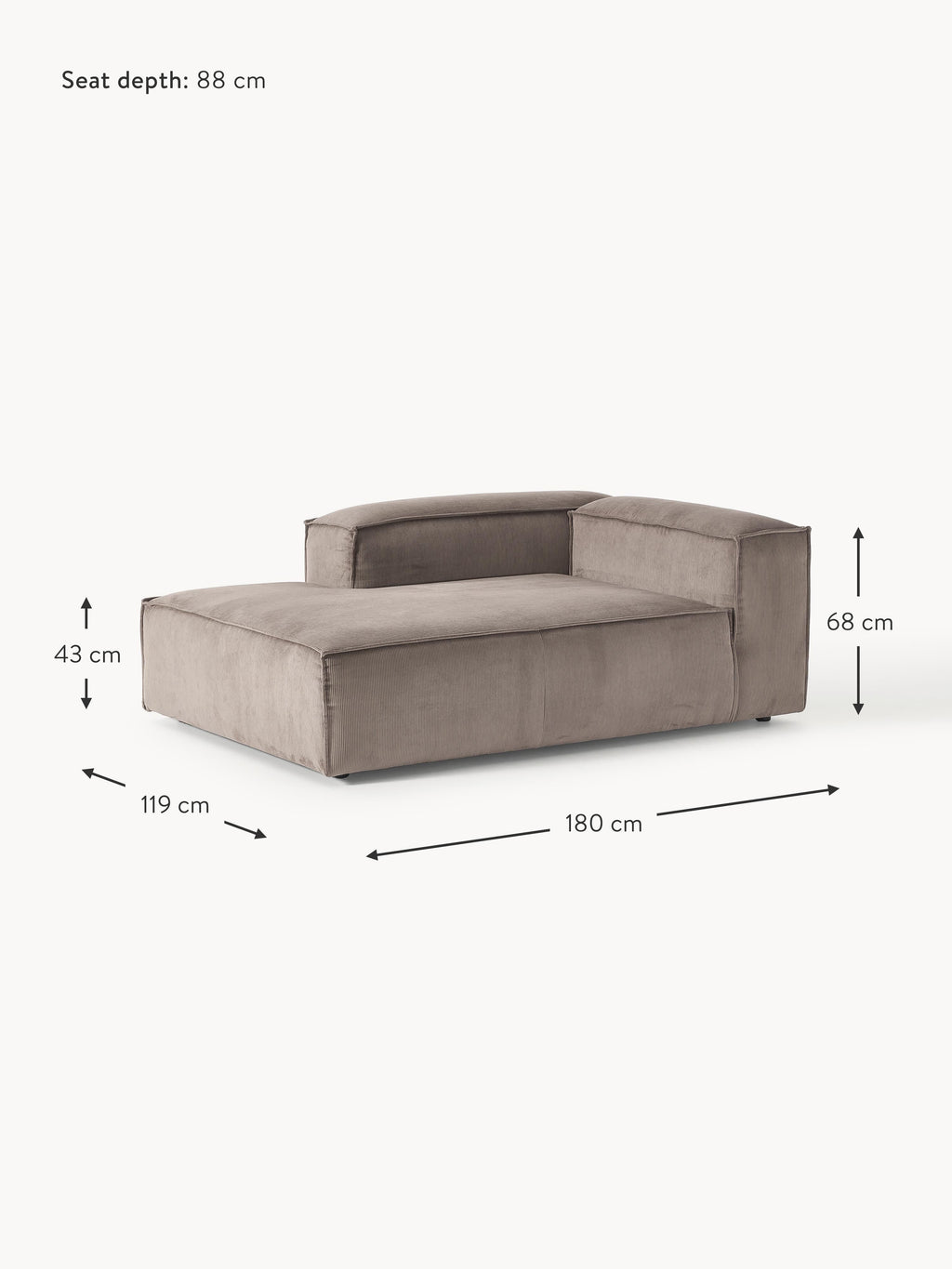 Lennon Corduroy Corner Chaise Module