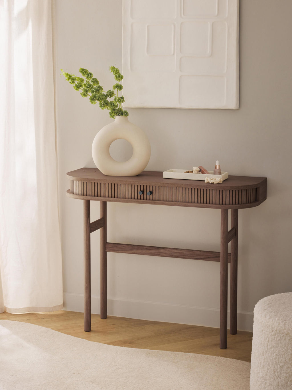 Calary Console Table with Fluted Front