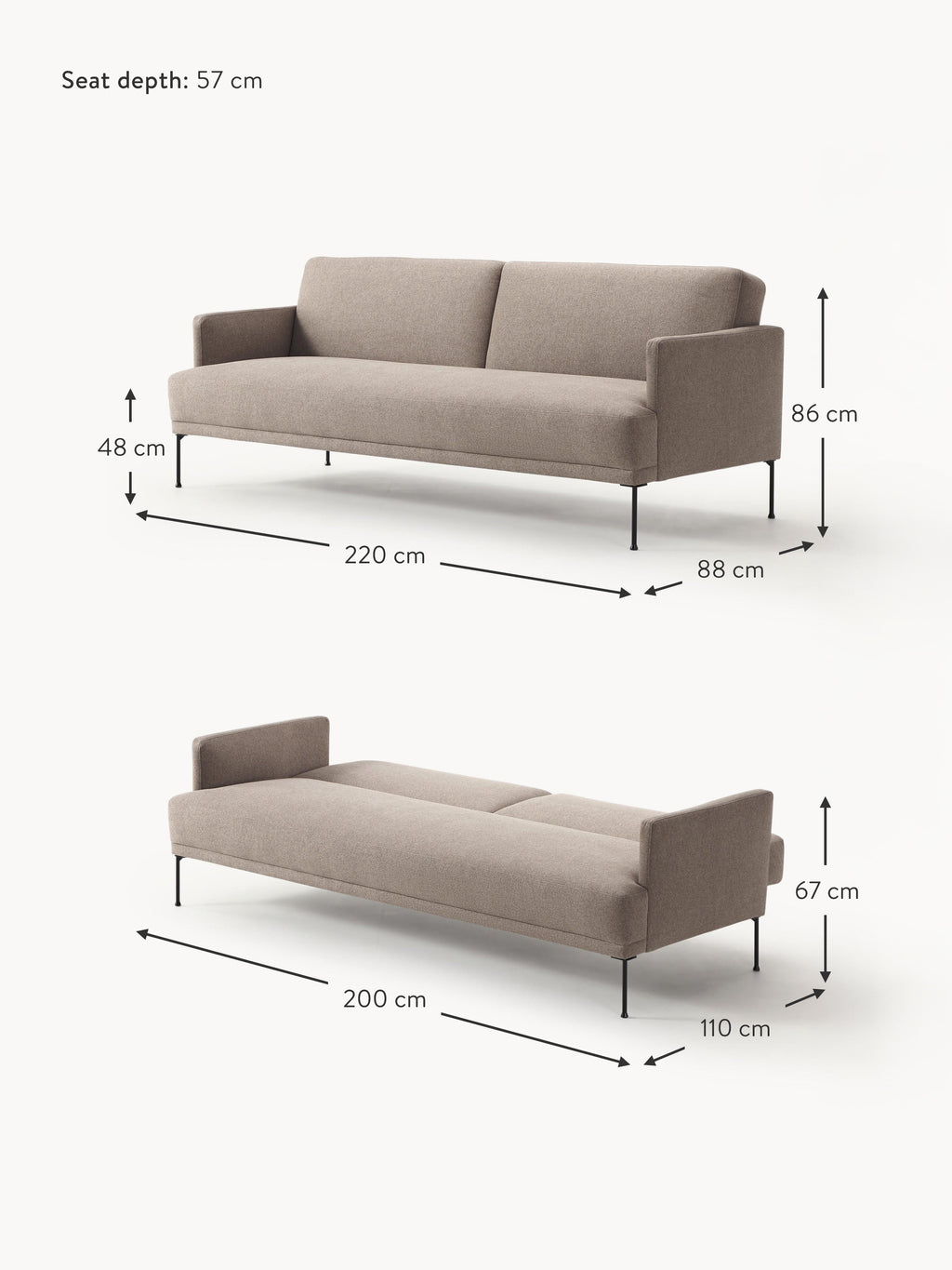 Fluente Sofa Bed (3-seater)