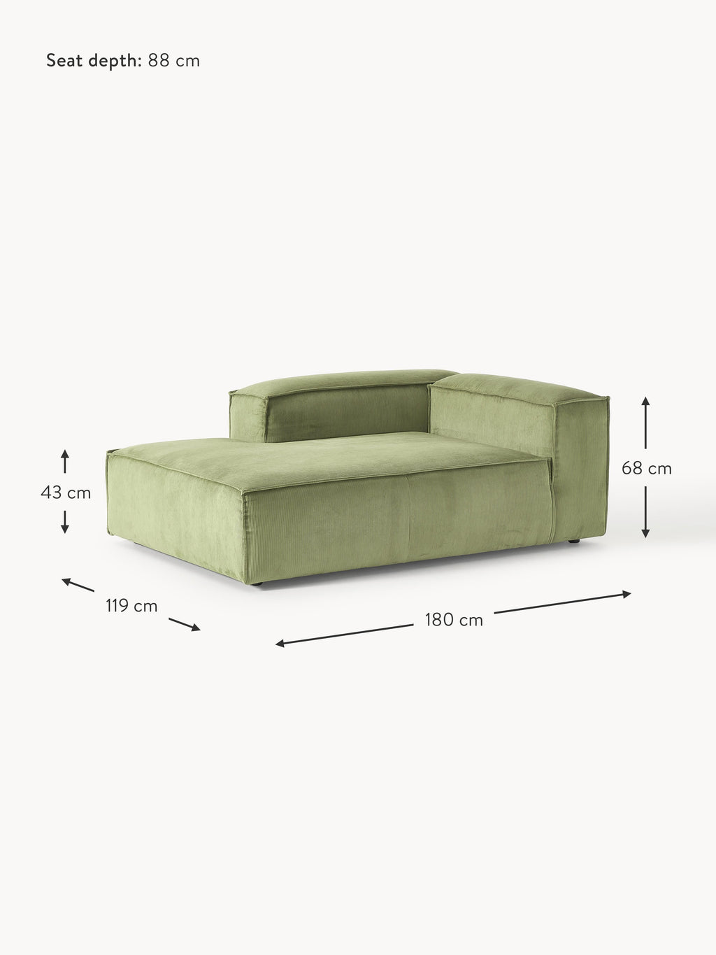Lennon Corduroy Corner Chaise Module