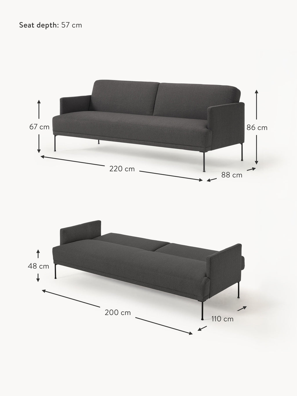 Fluente Sofa Bed (3-seater)