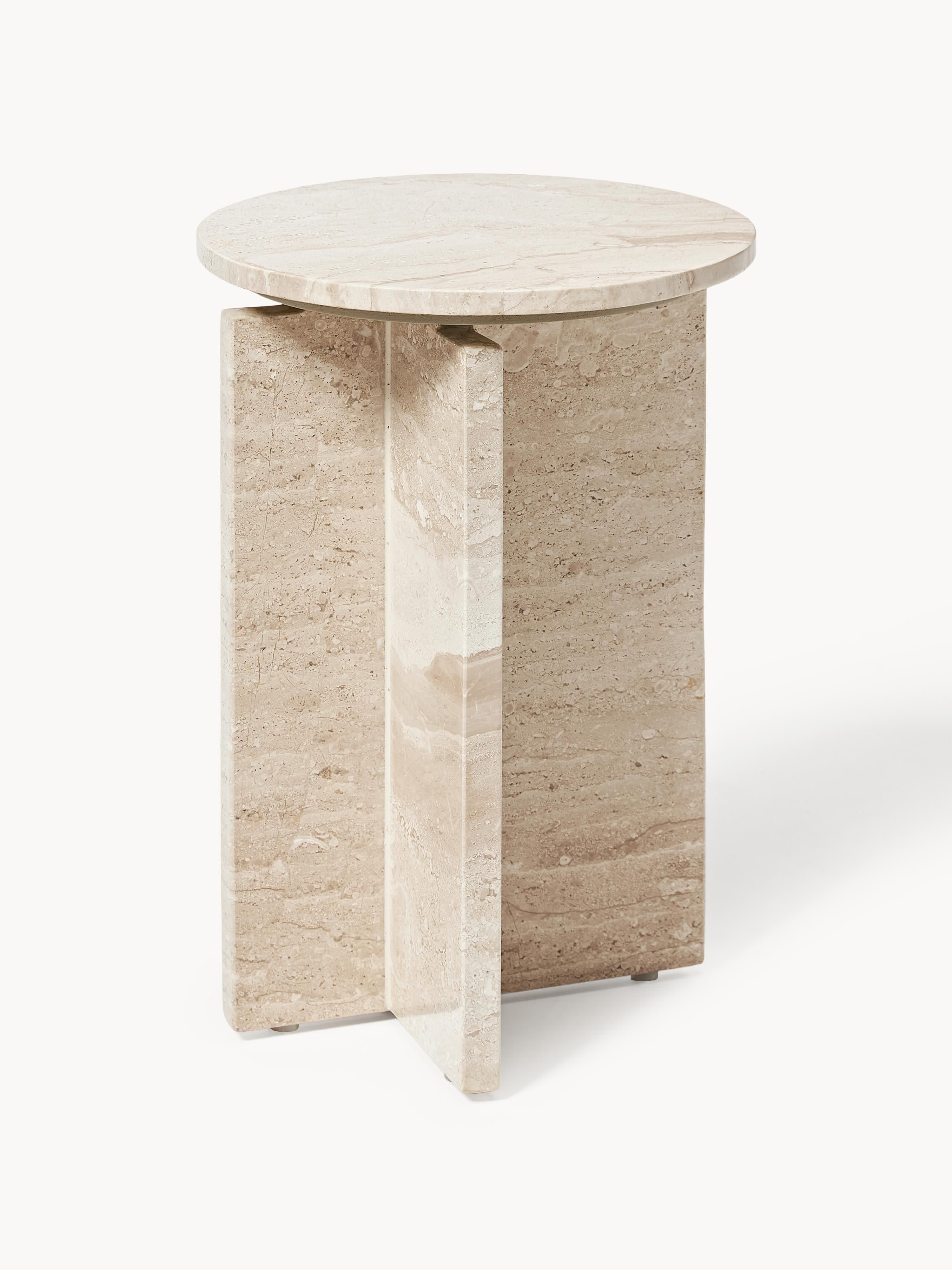 Gallery image 1 - Round Travertine Side Table Marisa