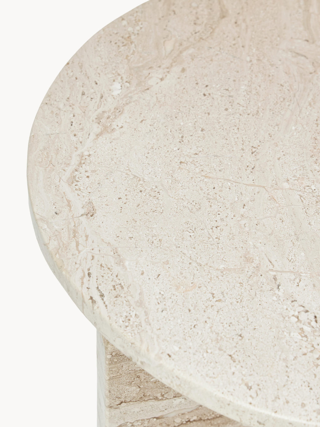 Marisa Round Travertine Side Table