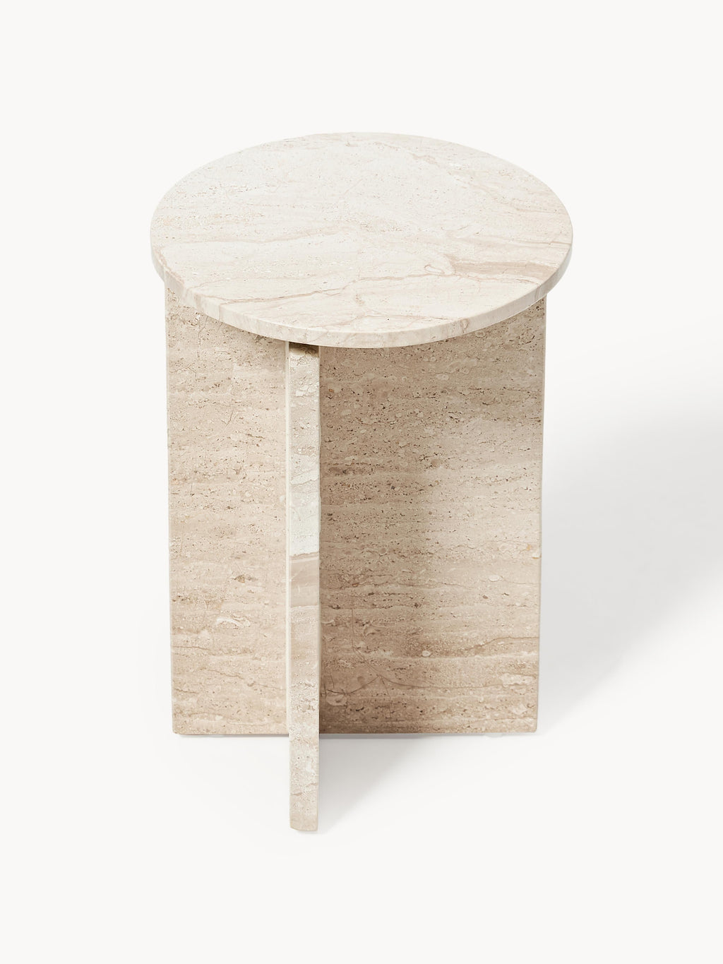 Marisa Round Travertine Side Table