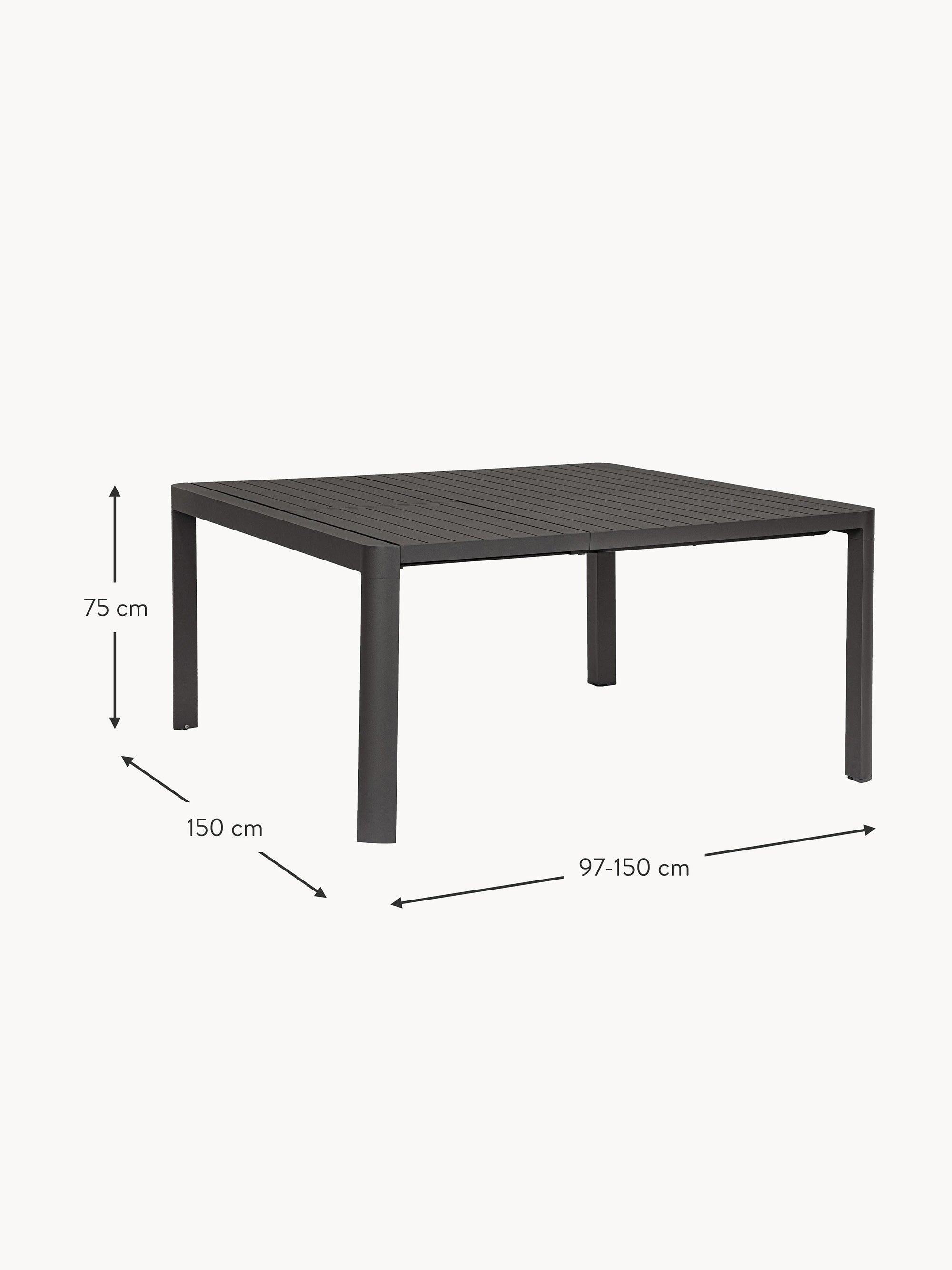 Kiplin Extendable Garden Table, 97 - 150 x 150 cm
