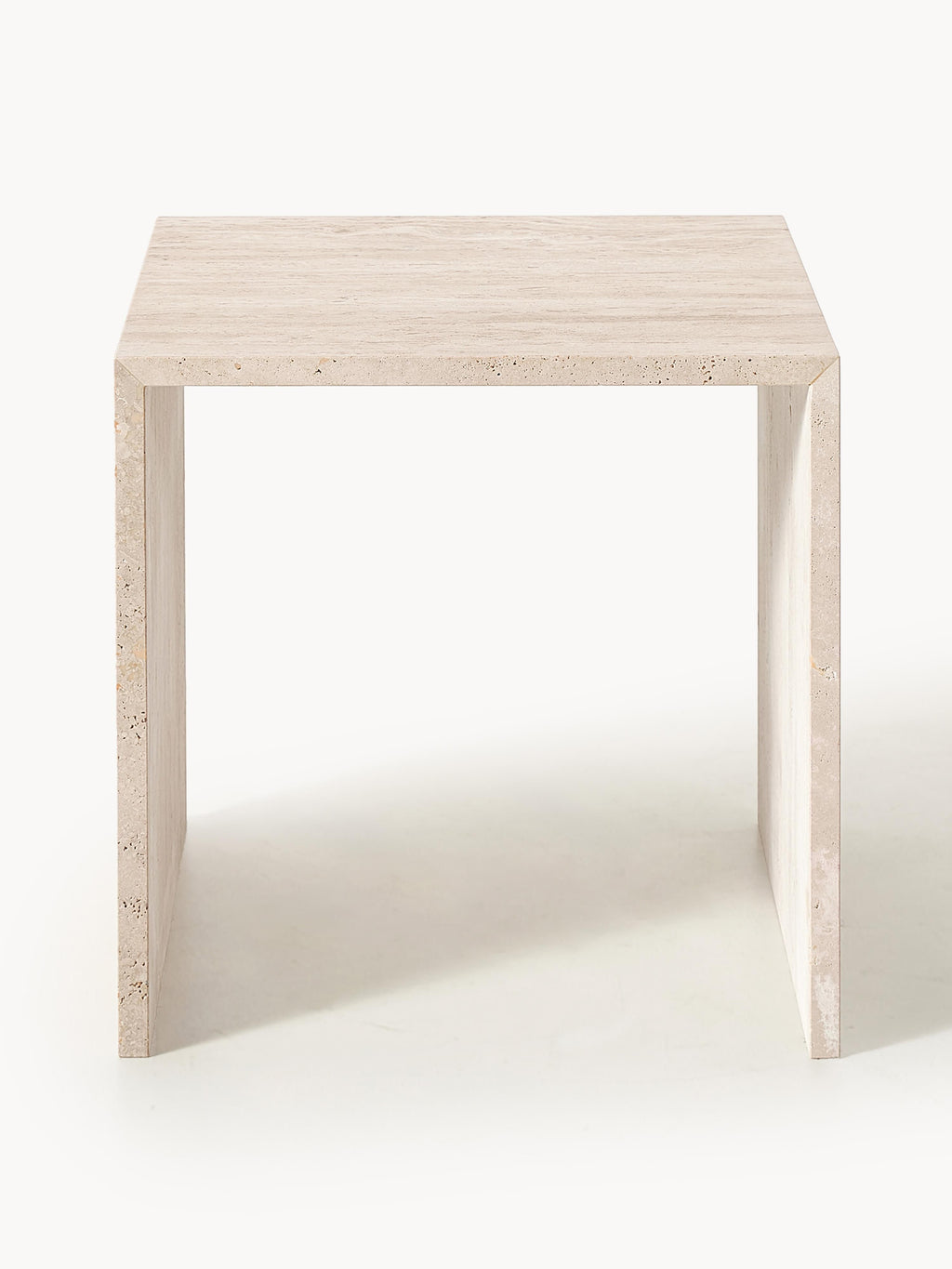 Varu Travertine Side Tables, Set of 2