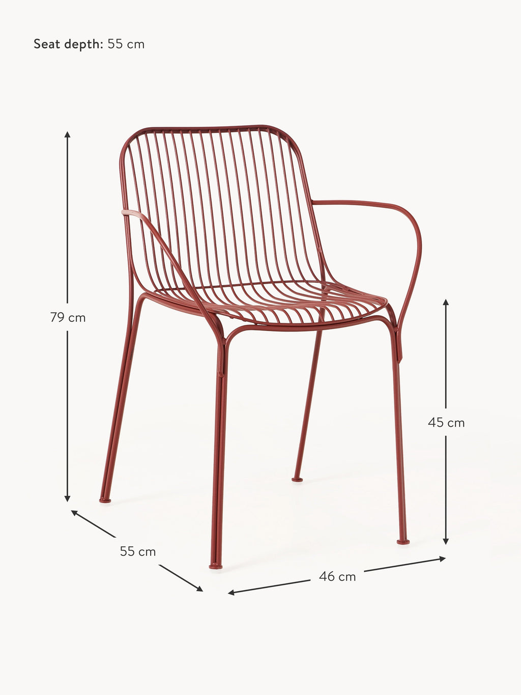 Hiray Garden Dining Chair with Armrests