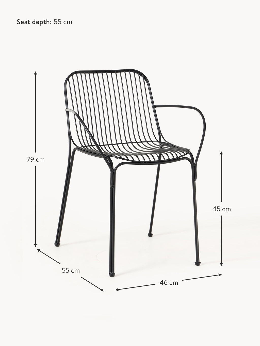 Hiray Garden Dining Chair with Armrests