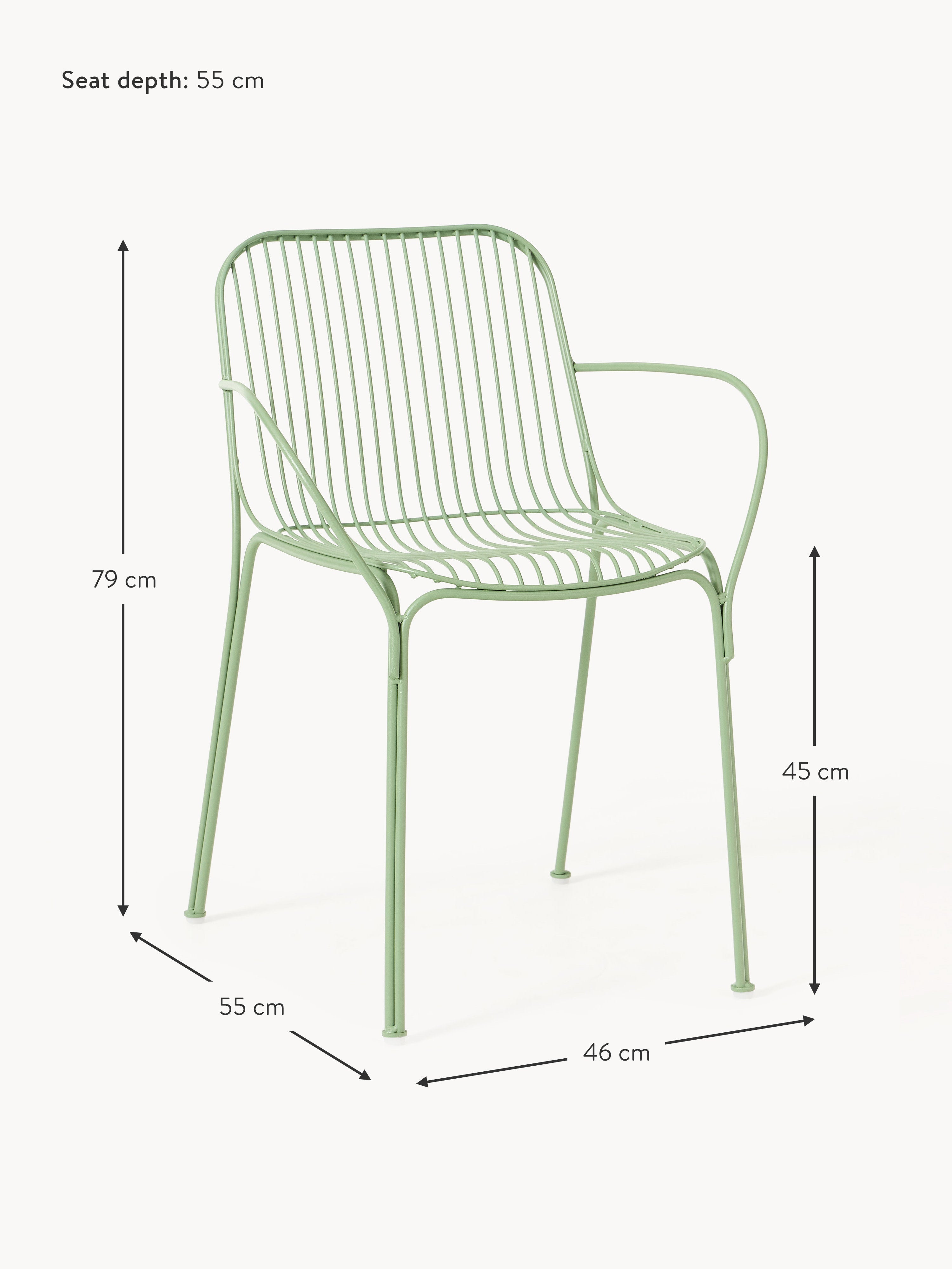Hiray Garden Dining Chair with Armrests