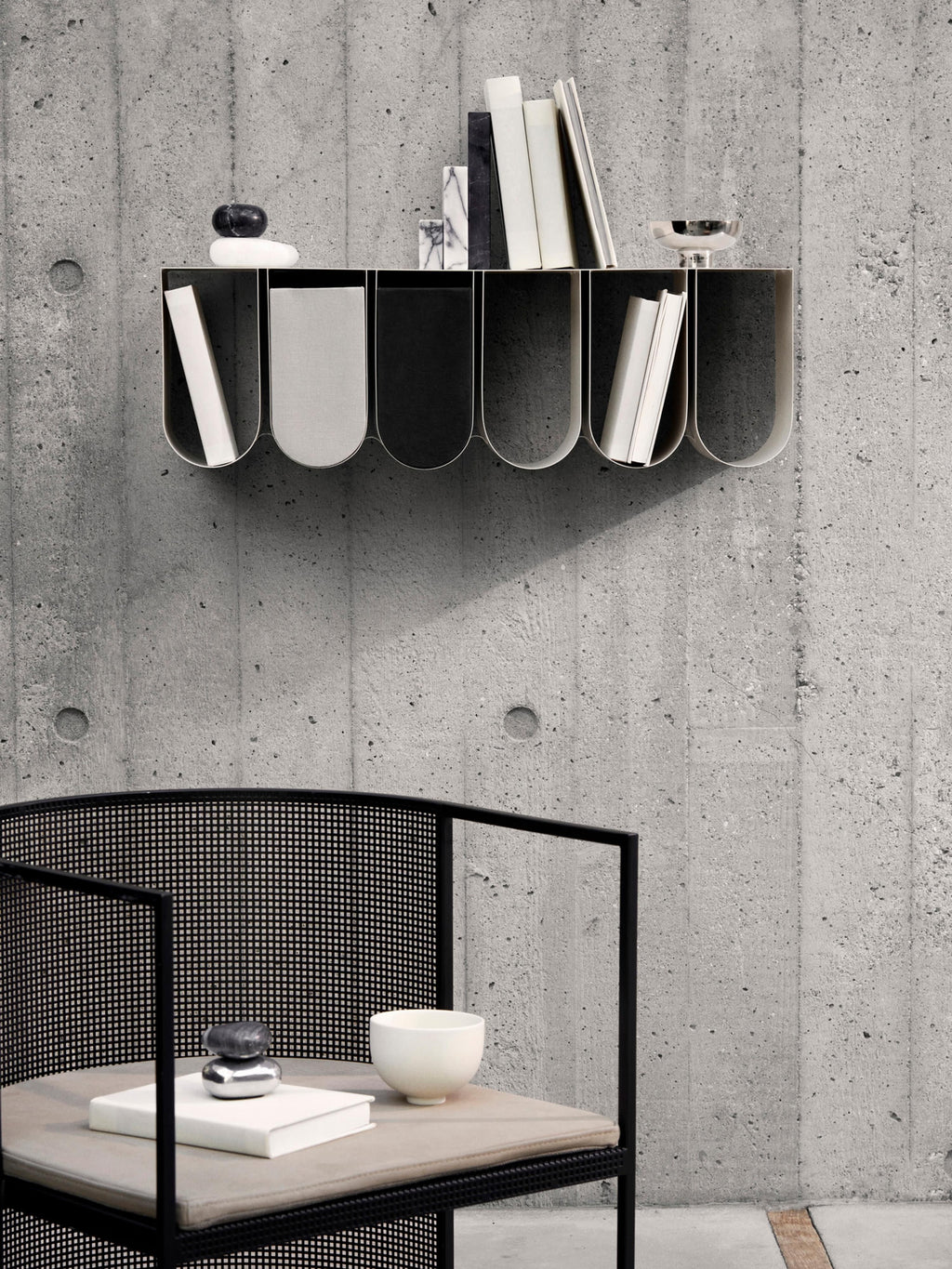 Curved Metal Wall-Mounted Shelf