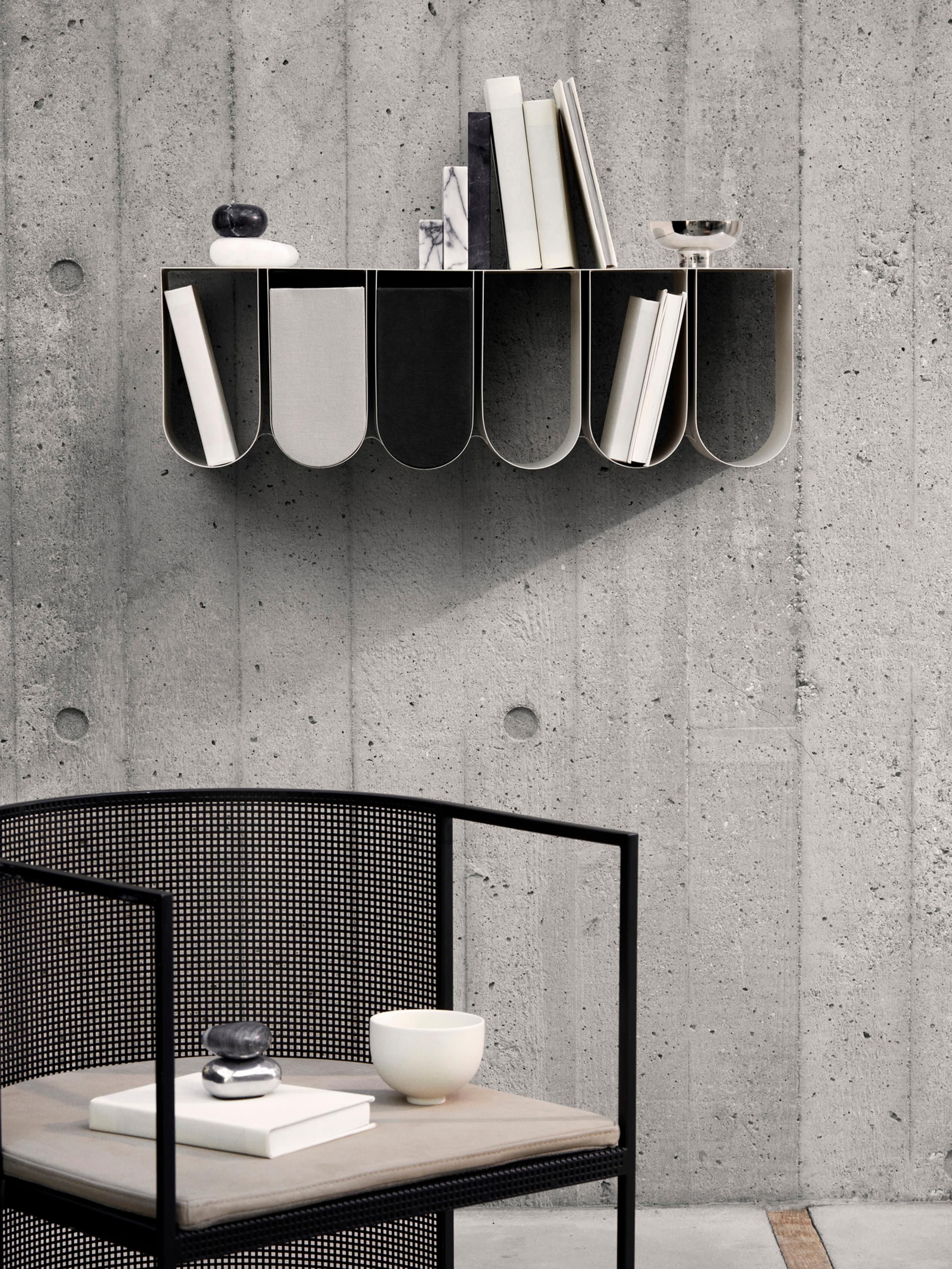 Curved Metal Wall-Mounted Shelf