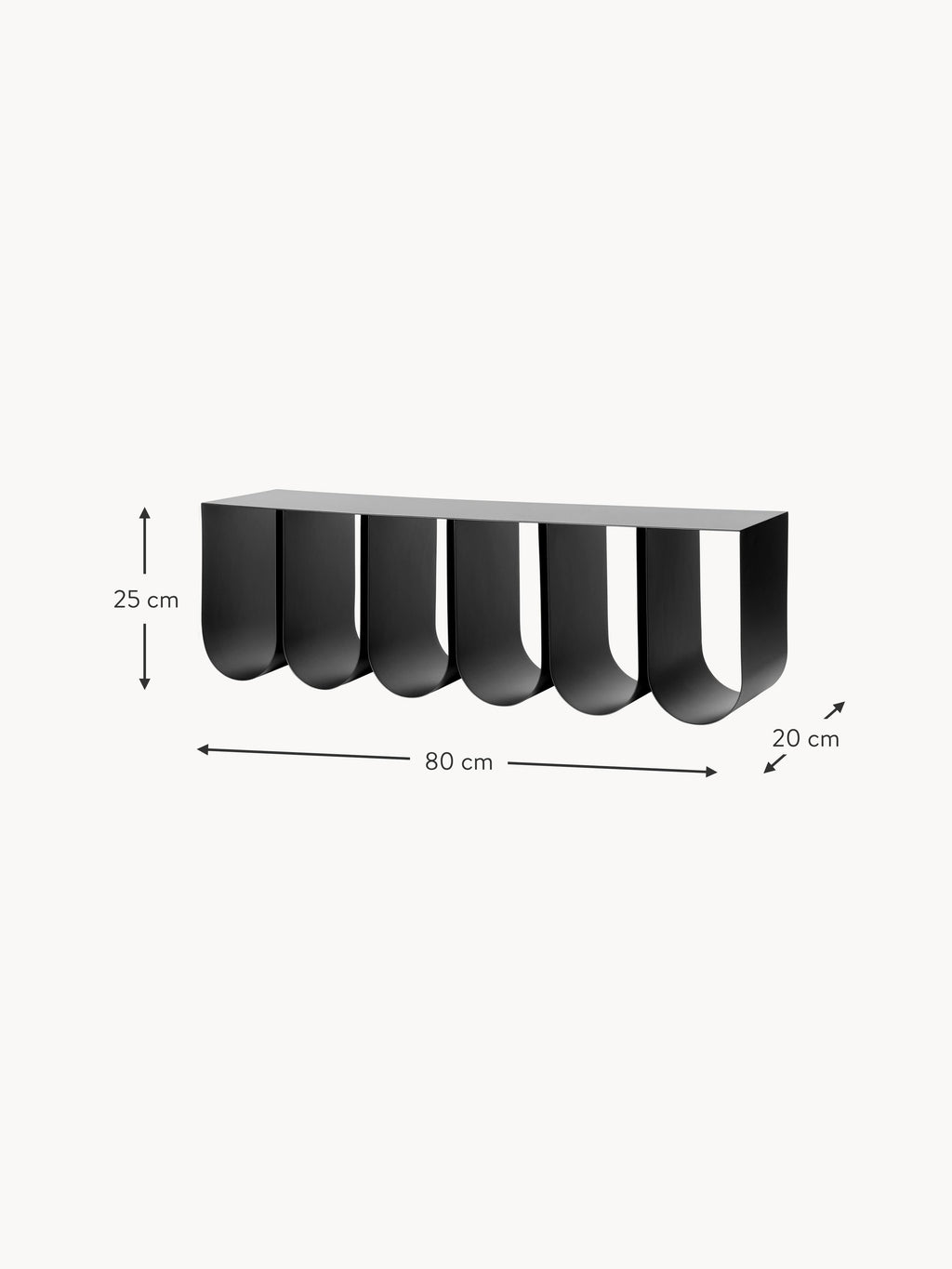 Curved Metal Wall-Mounted Shelf