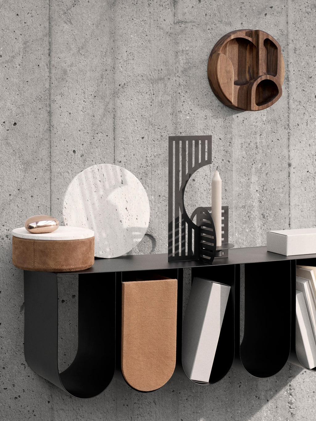 Curved Metal Wall-Mounted Shelf