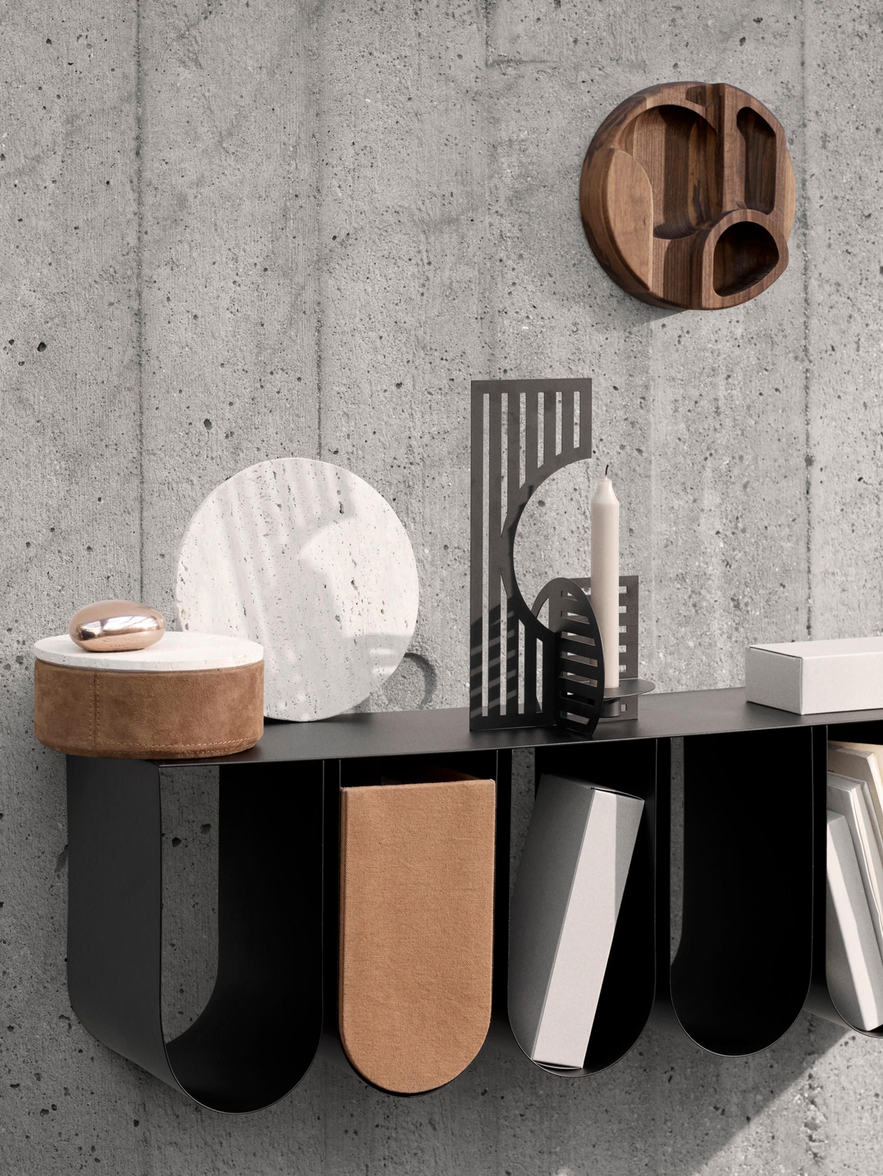 Curved Metal Wall-Mounted Shelf