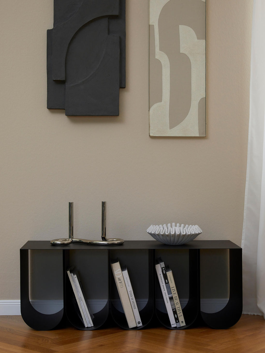 Curved Metal Wall-Mounted Shelf