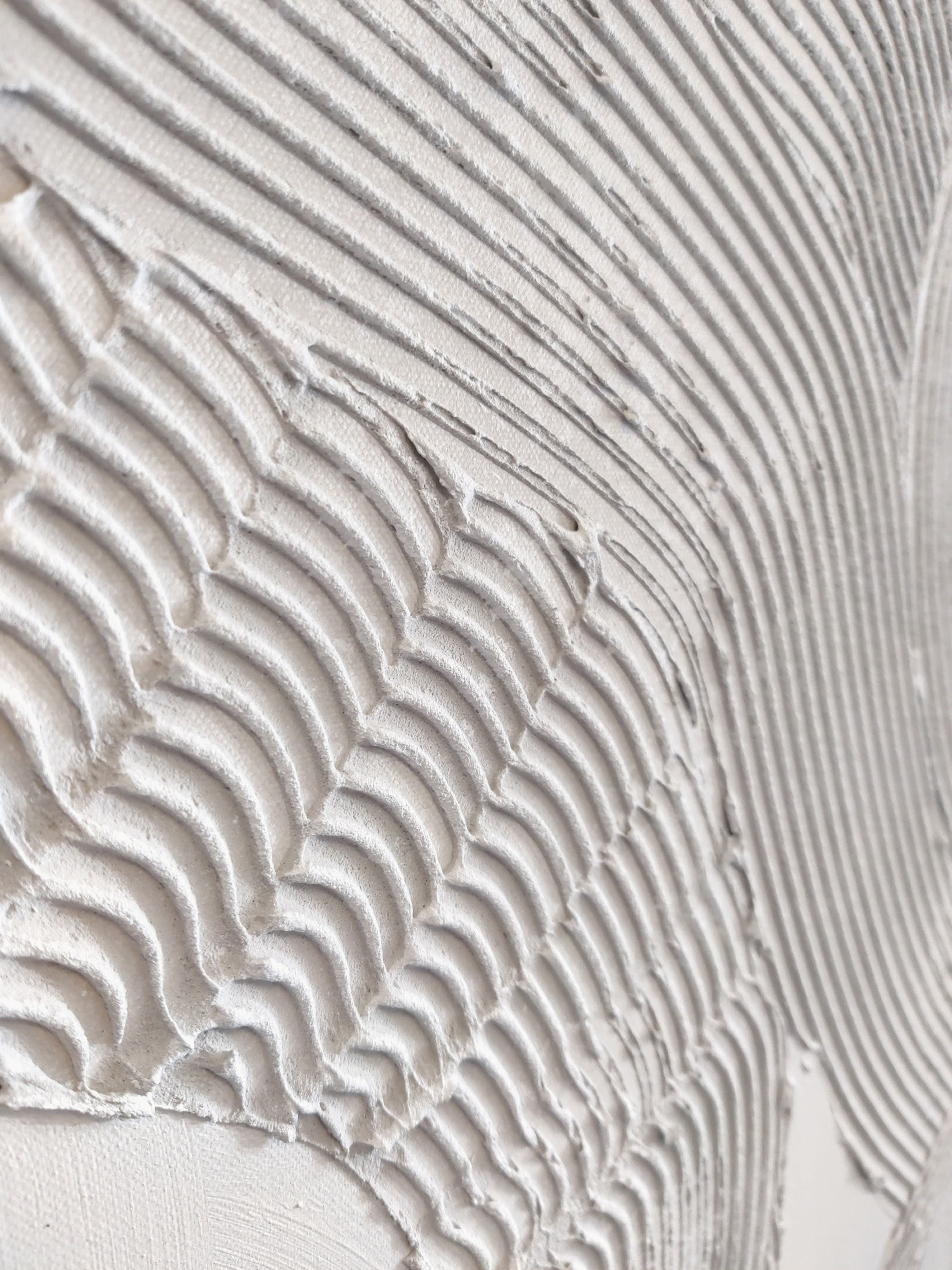 Hand-Painted Canvas Art White Sculpture 1