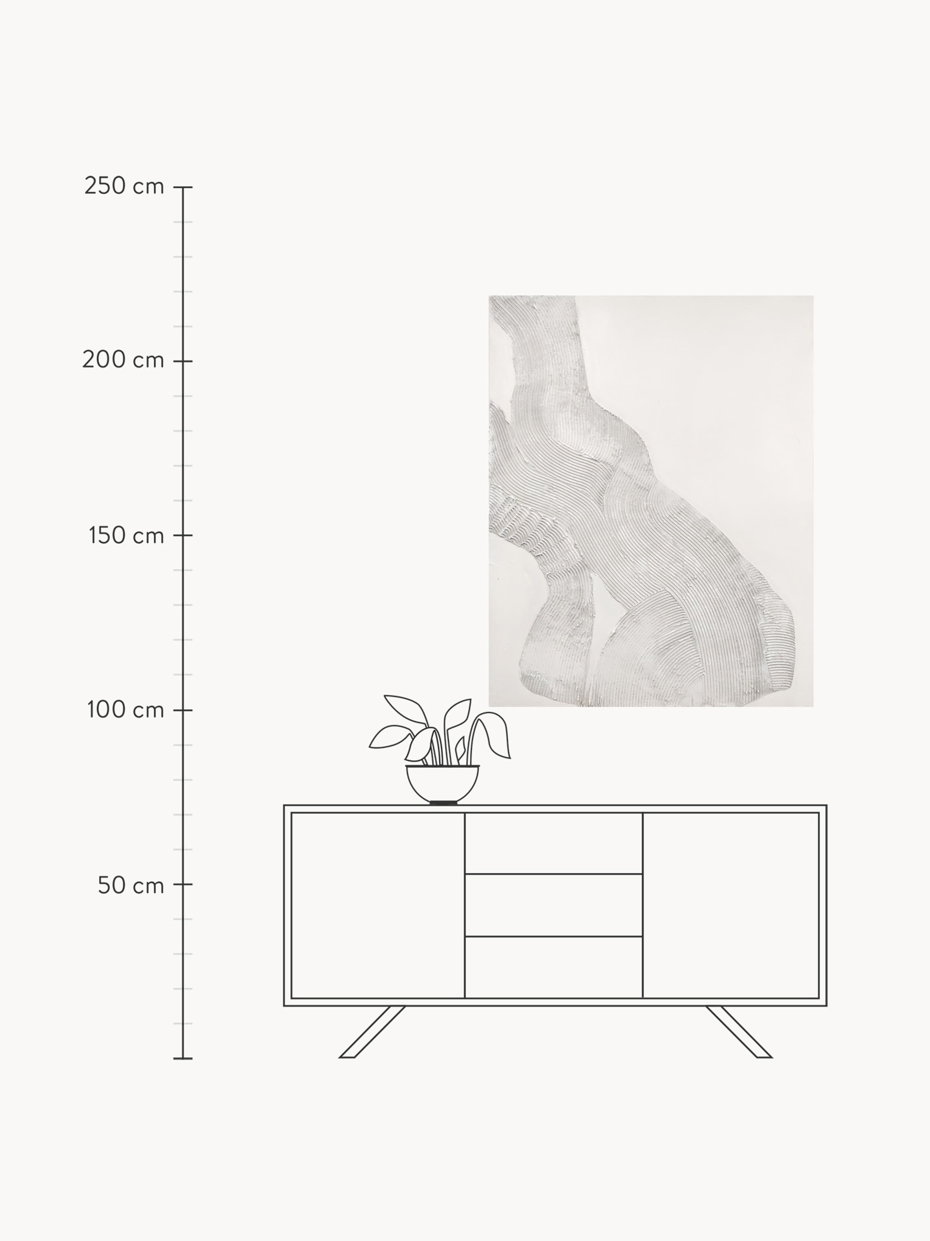 Hand-Painted Canvas Art White Sculpture 1