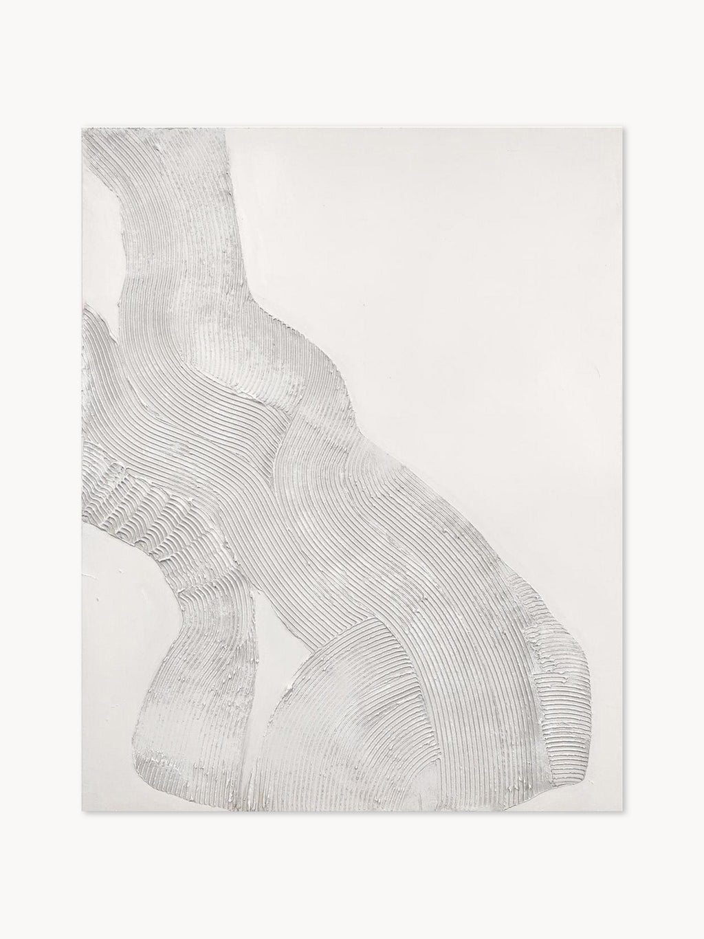 Hand-Painted Canvas Art White Sculpture 1
