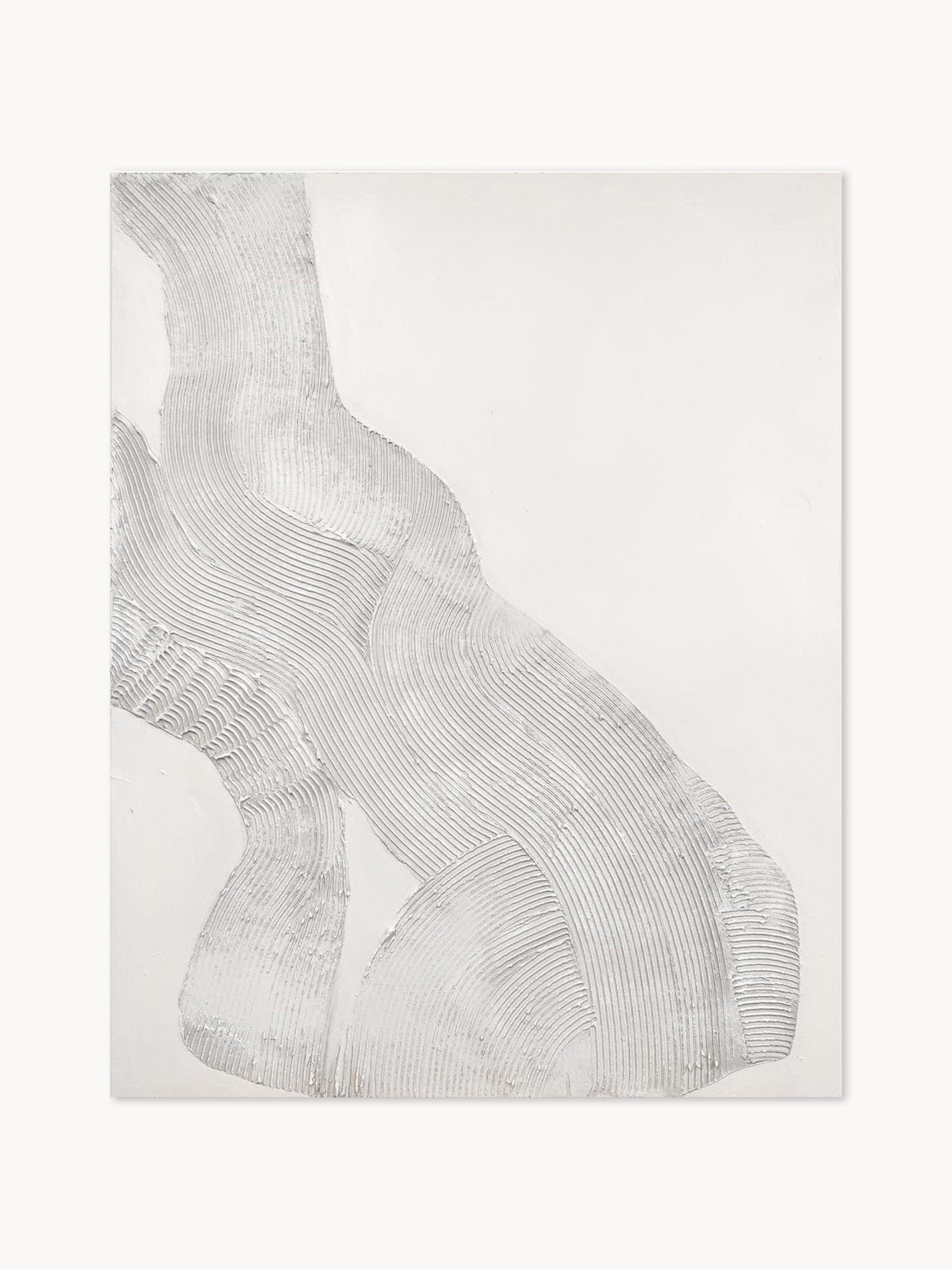 Hand-Painted Canvas Art White Sculpture 1