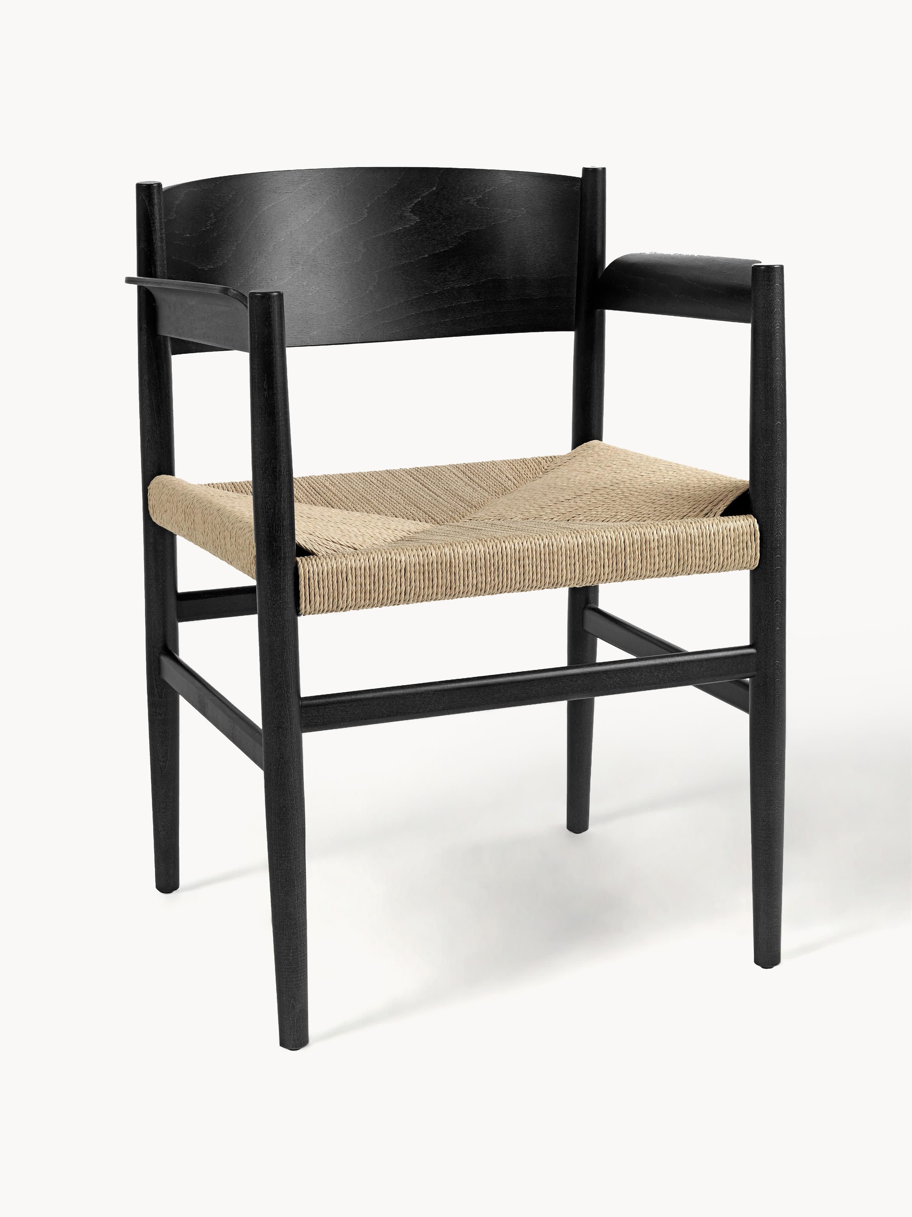 Gallery image 1 - Handmade Beech Wood Dining Chair Nestor with Woven Seat Surface