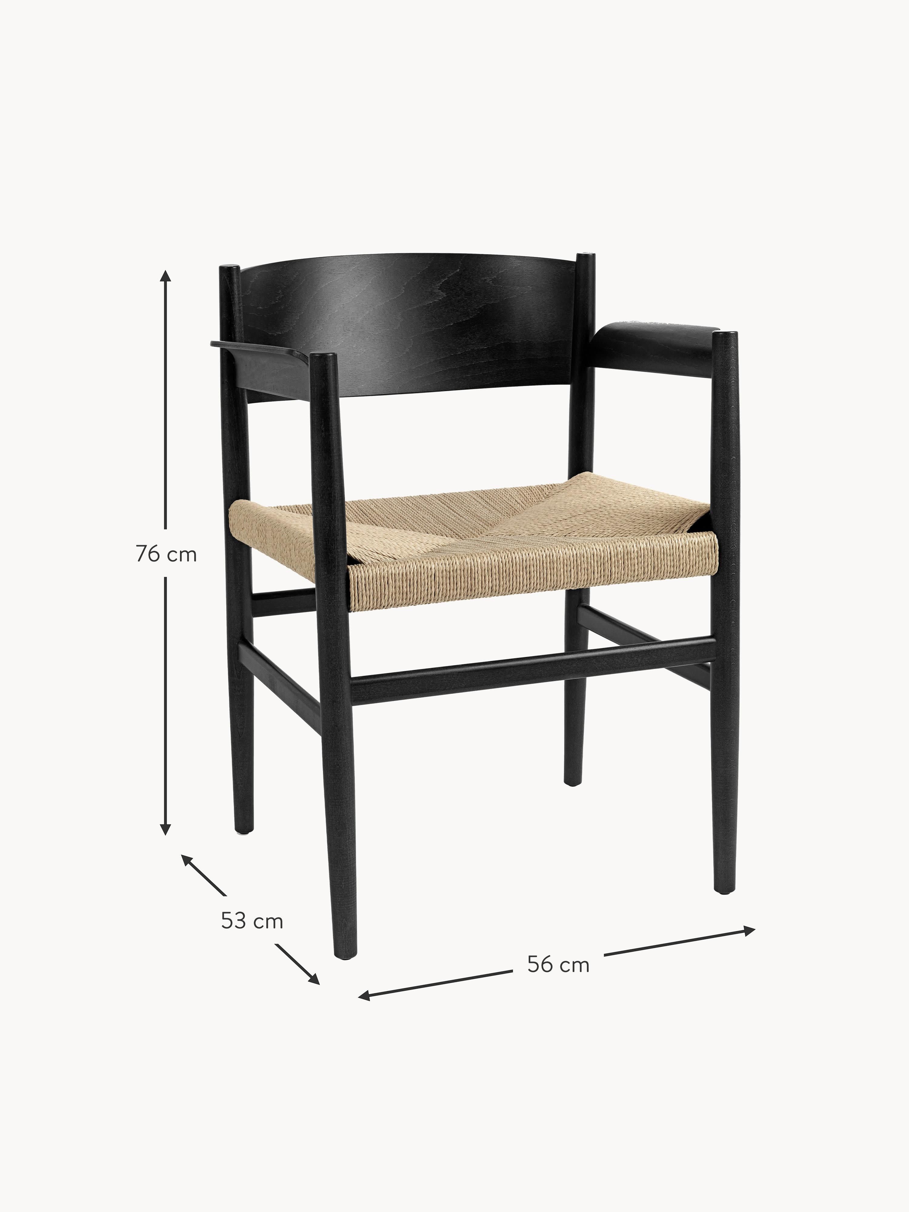Nestor Handmade Beech Wood Dining Chair with Woven Seat Surface
