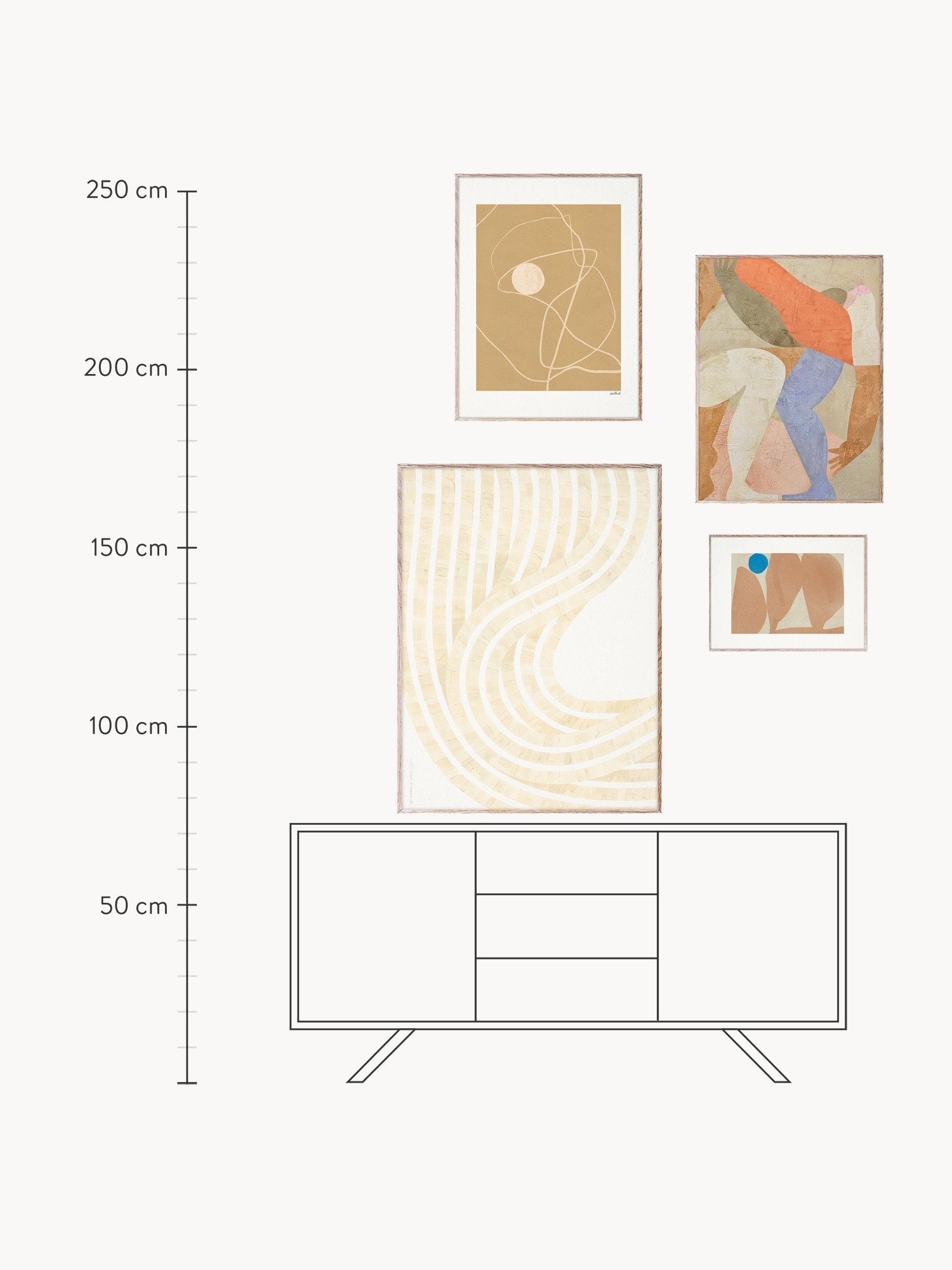 Framed Wall Gallery Artwall No. 13, Set of 4