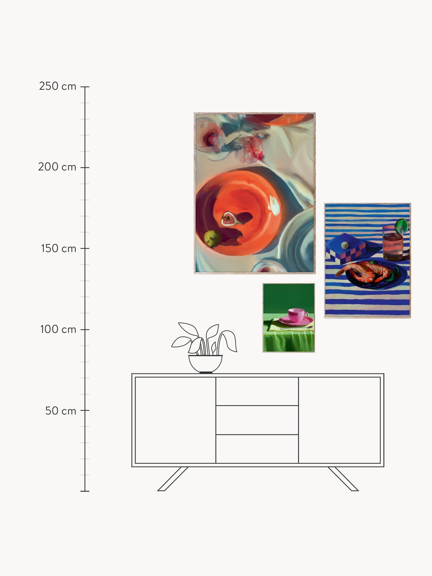 Posters Artwall No. 08 with Frame, Set of 3
