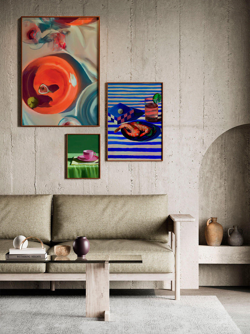 Posters Artwall No. 08 with Frame, Set of 3