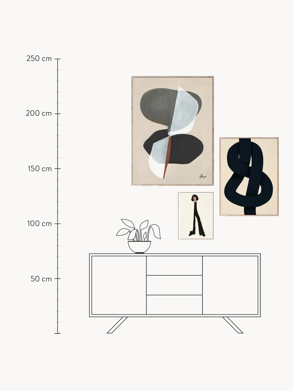 Posters Artwall No. 10 with Frame, Set of 3
