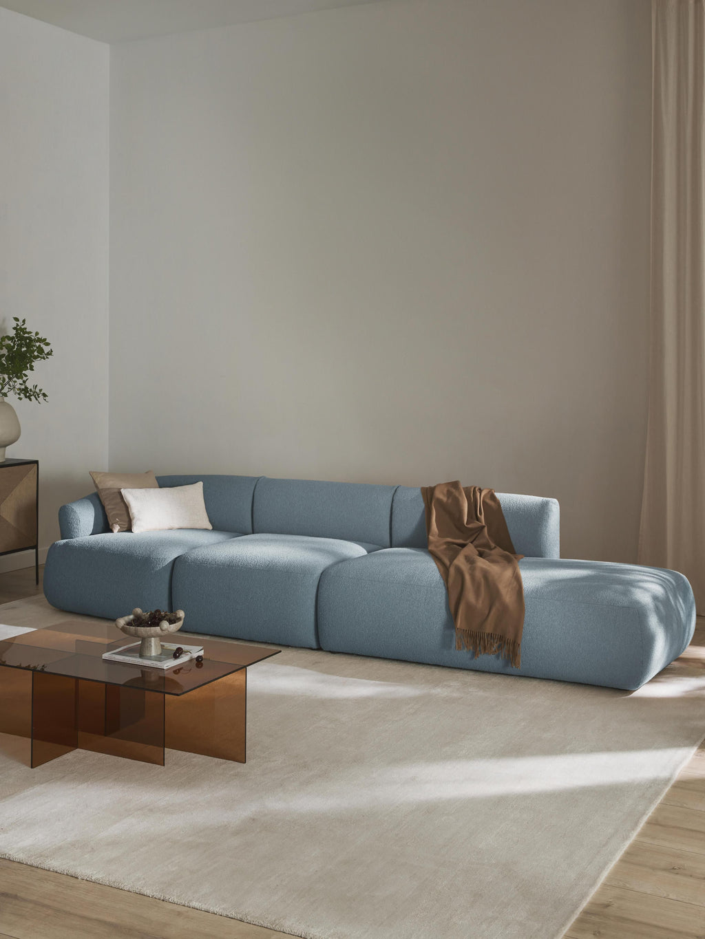 Sofia Modular Bouclé Chaise (4-seater)