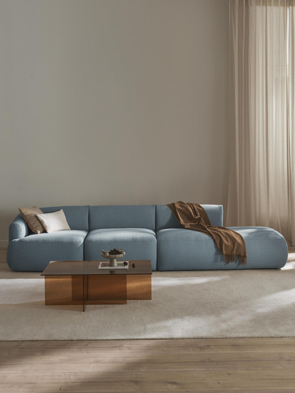 Sofia Modular Bouclé Chaise (4-seater)