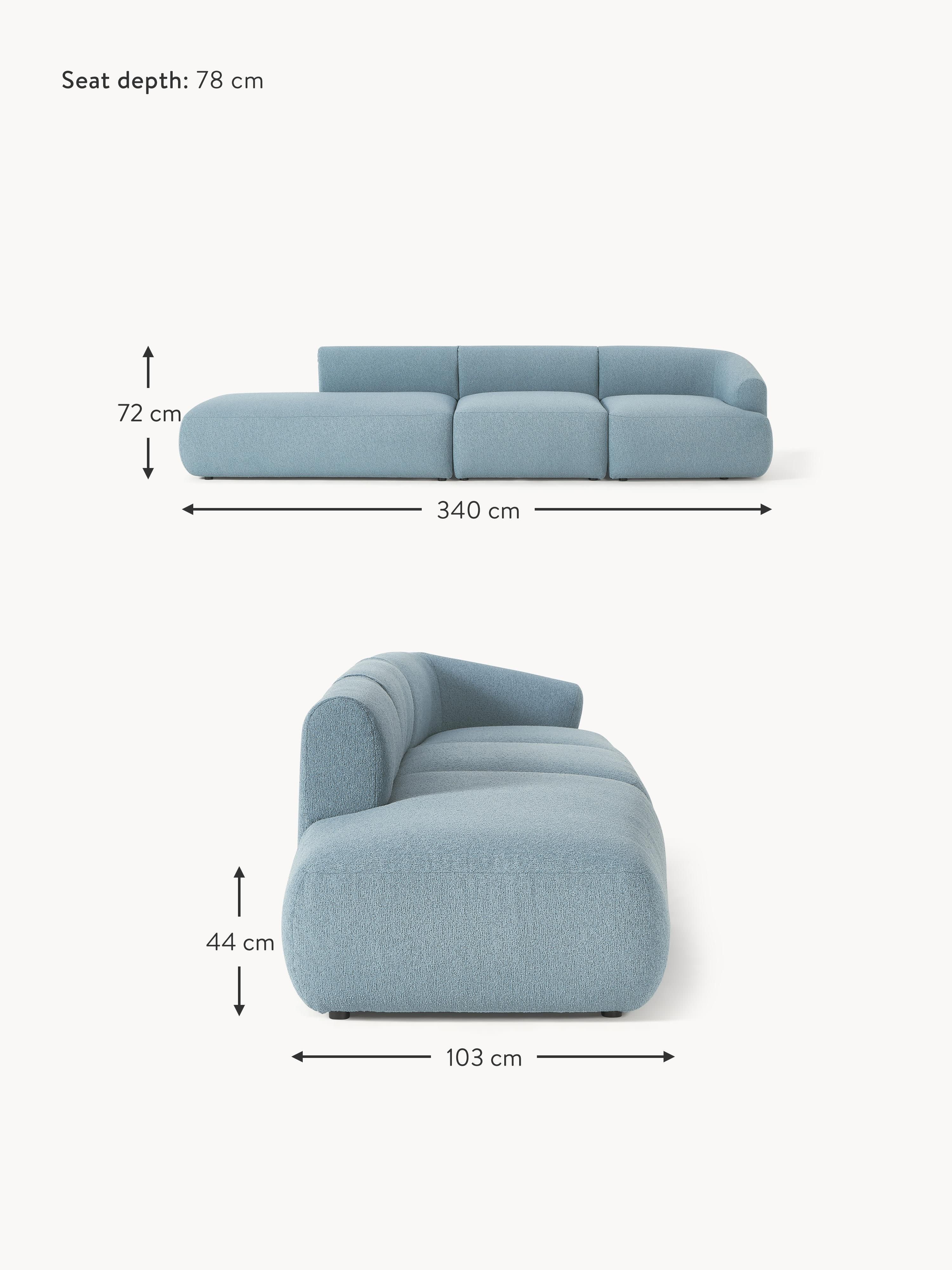 Sofia Modular Bouclé Chaise (4-seater)