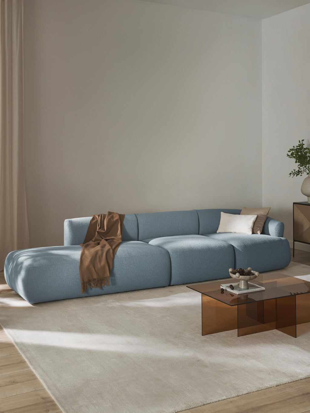 Sofia Modular Bouclé Chaise (4-seater)