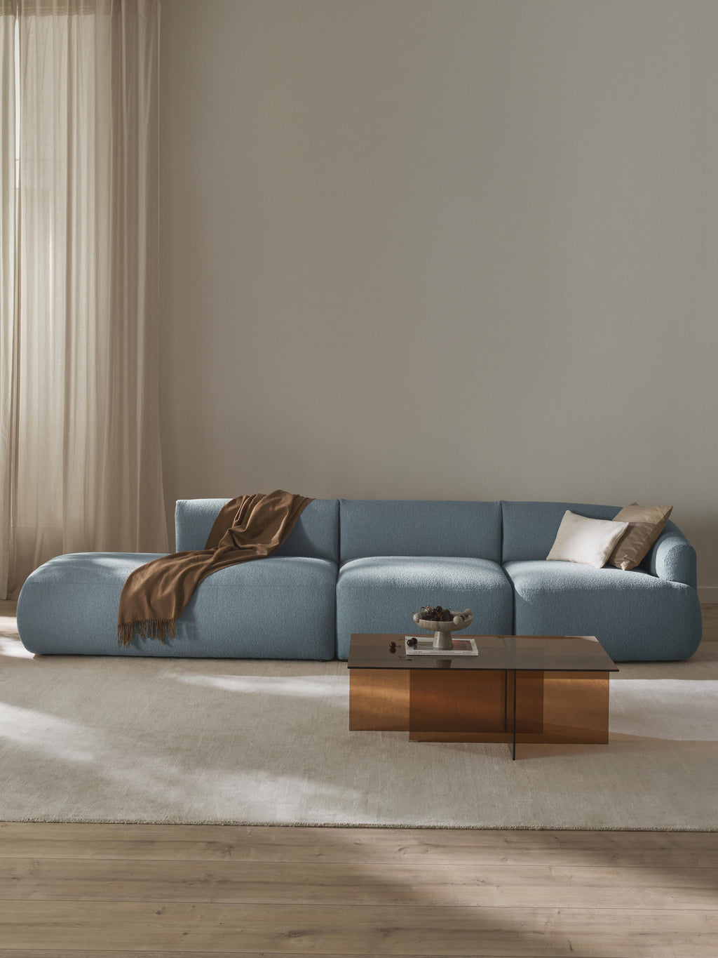 Sofia Modular Bouclé Chaise (4-seater)