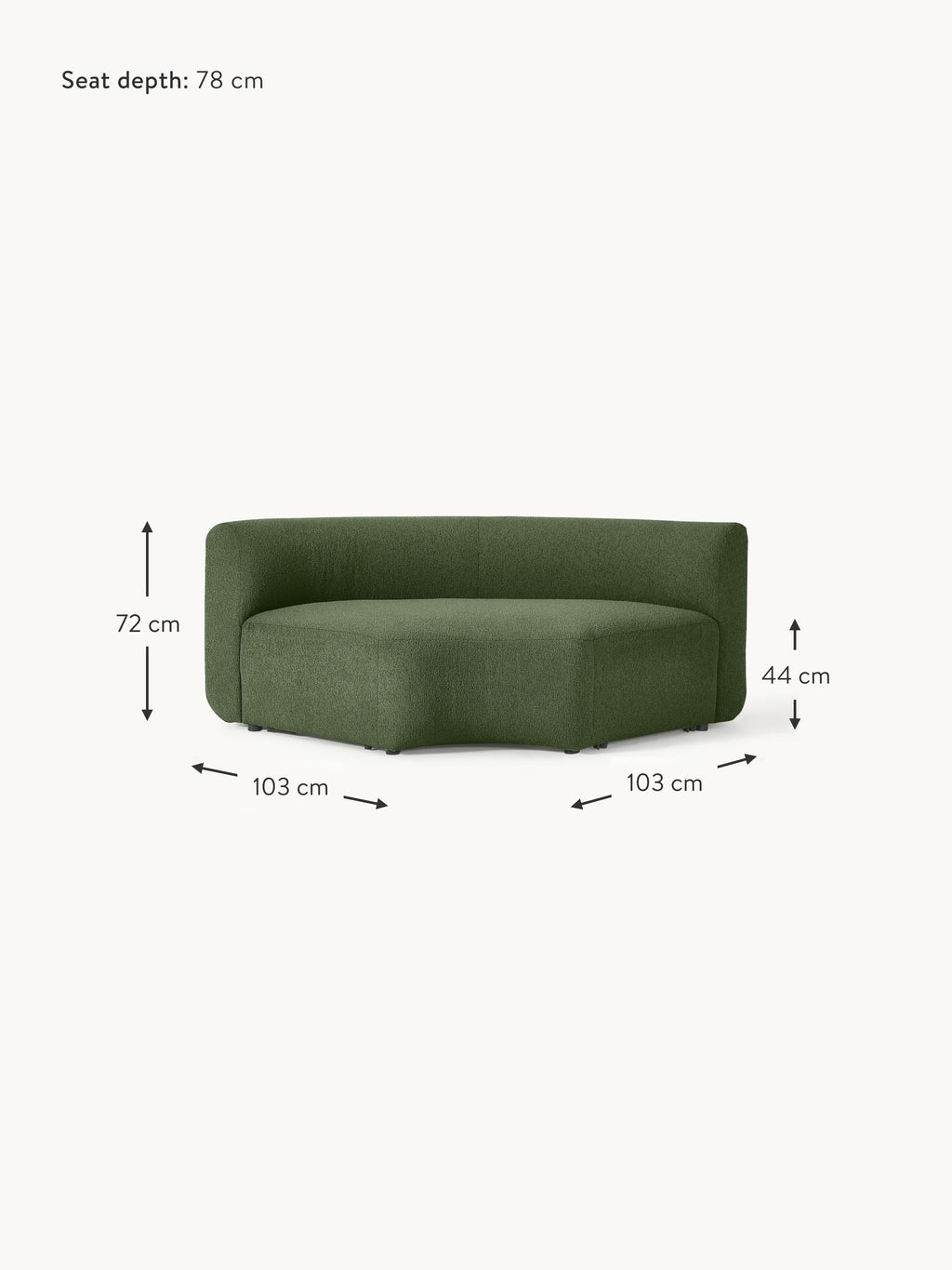 Sofia Round Bouclé Corner Module