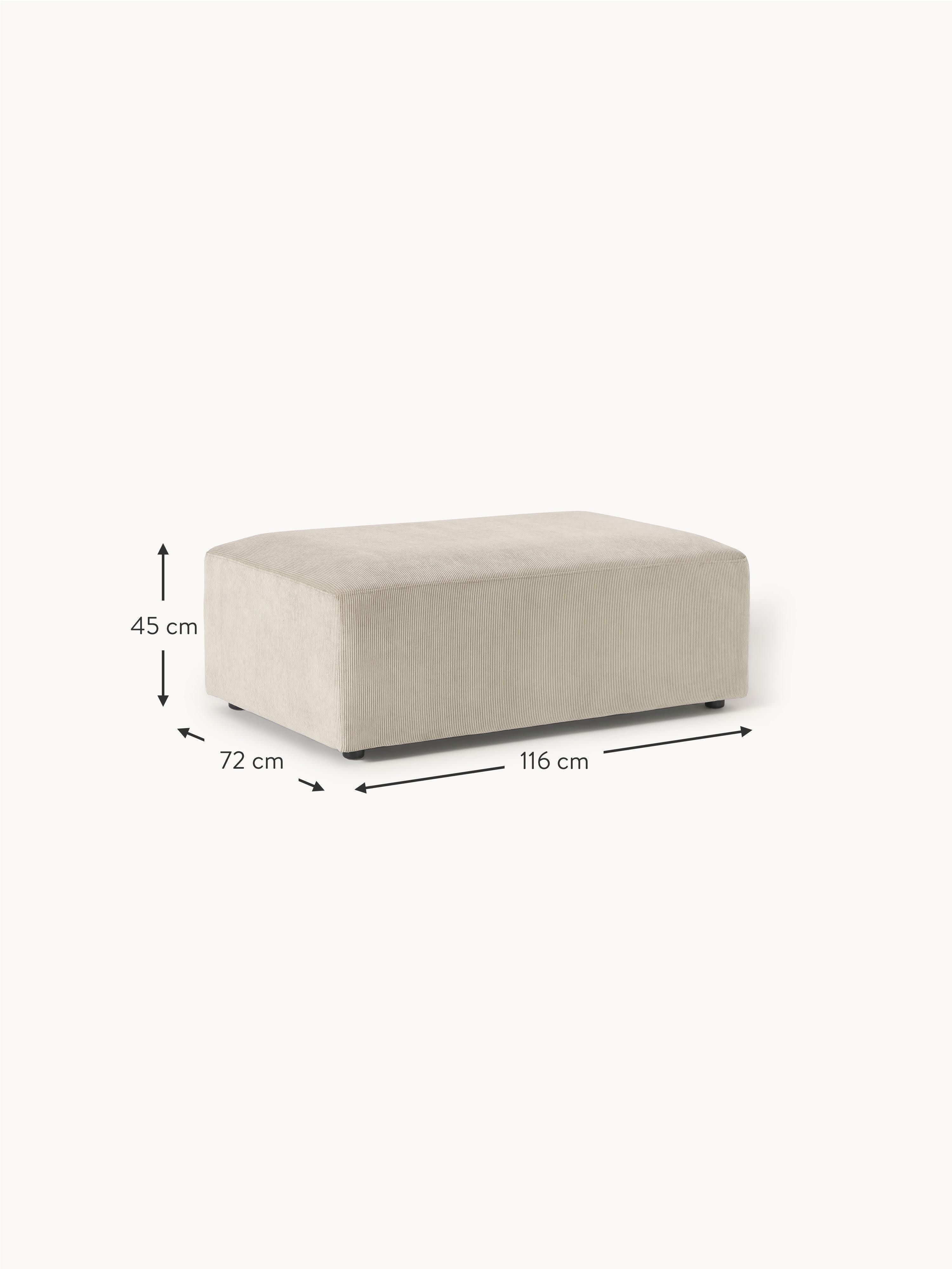 Melva Corduroy XL Ottoman, W 116 x D 72 cm