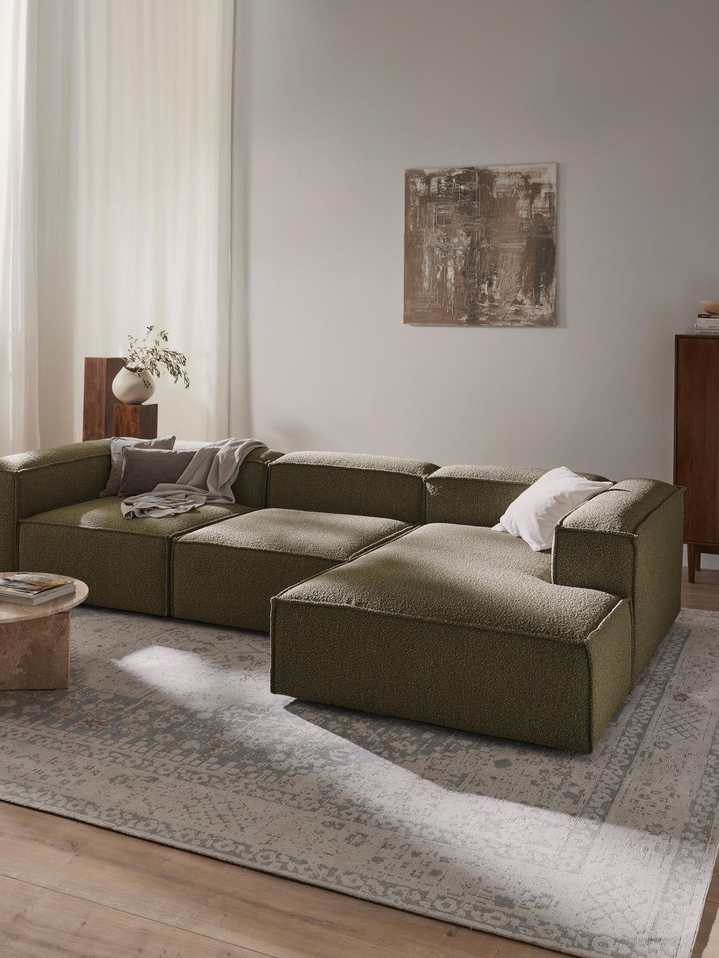 Lennon Bouclé Modular Corner Sofa (4-seater)
