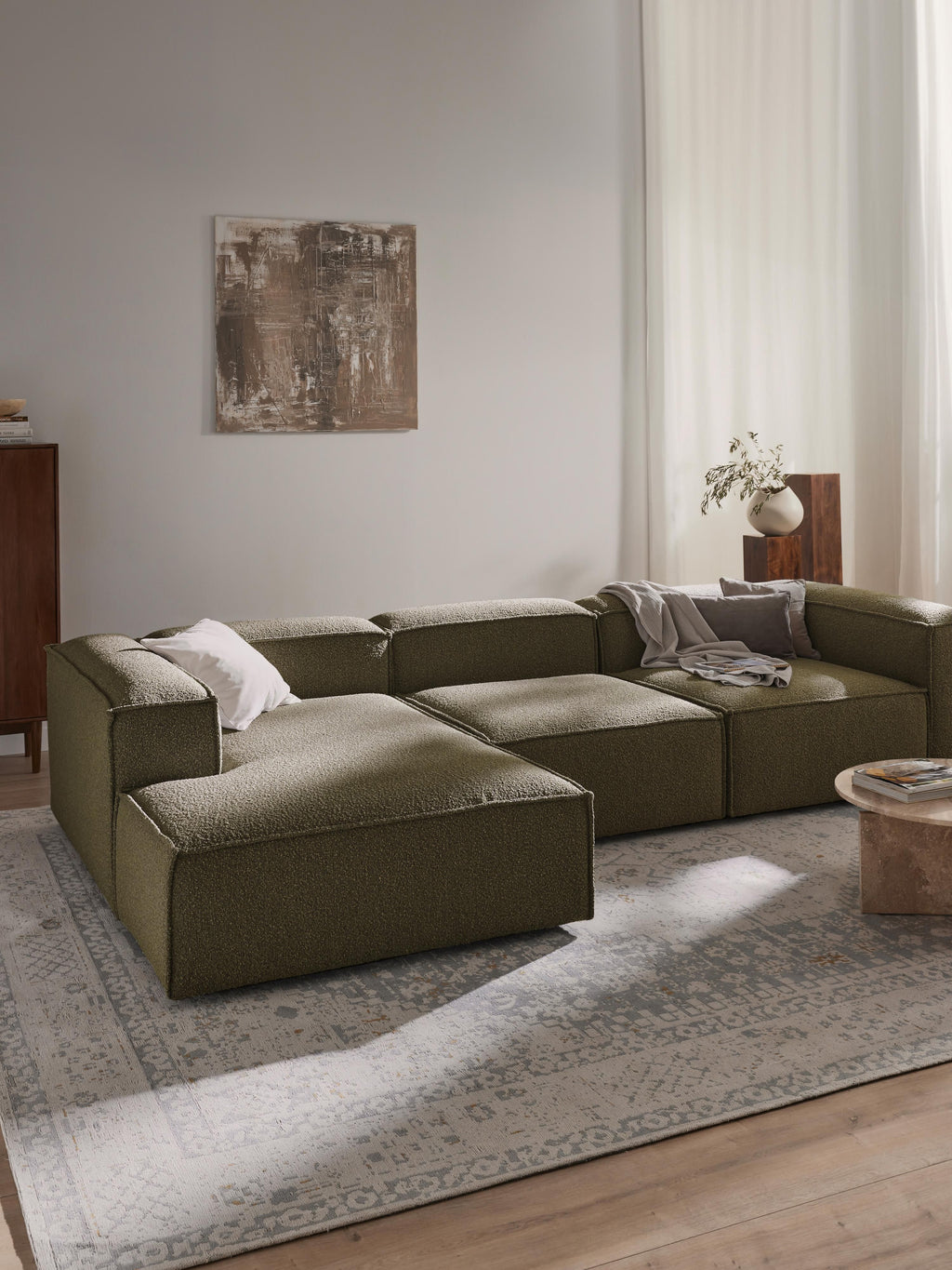 Lennon Bouclé Modular Corner Sofa (4-seater)