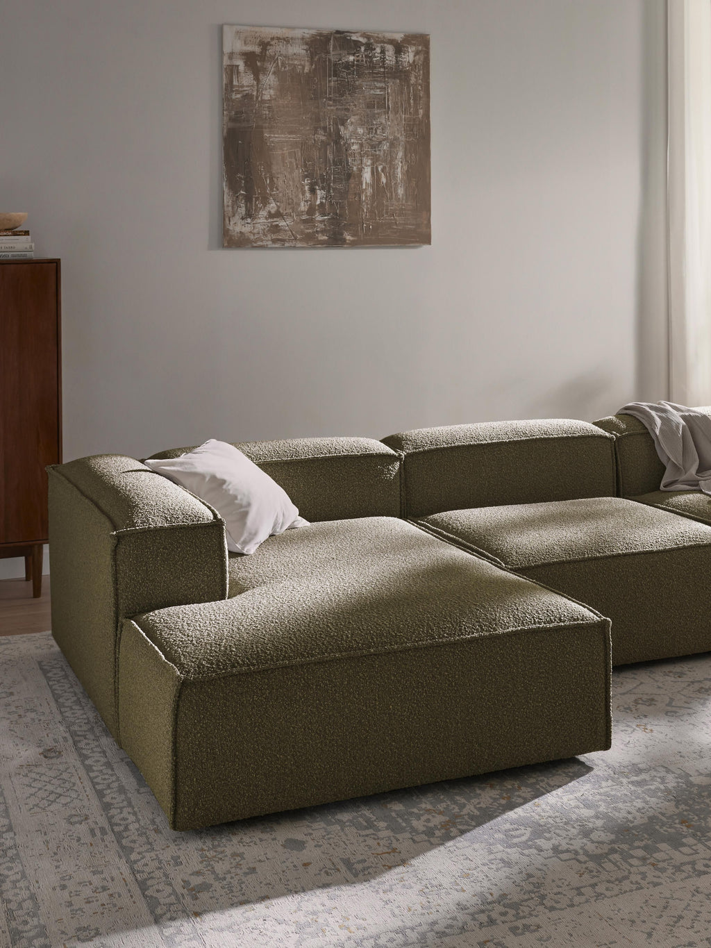 Lennon Bouclé Modular Corner Sofa (4-seater)