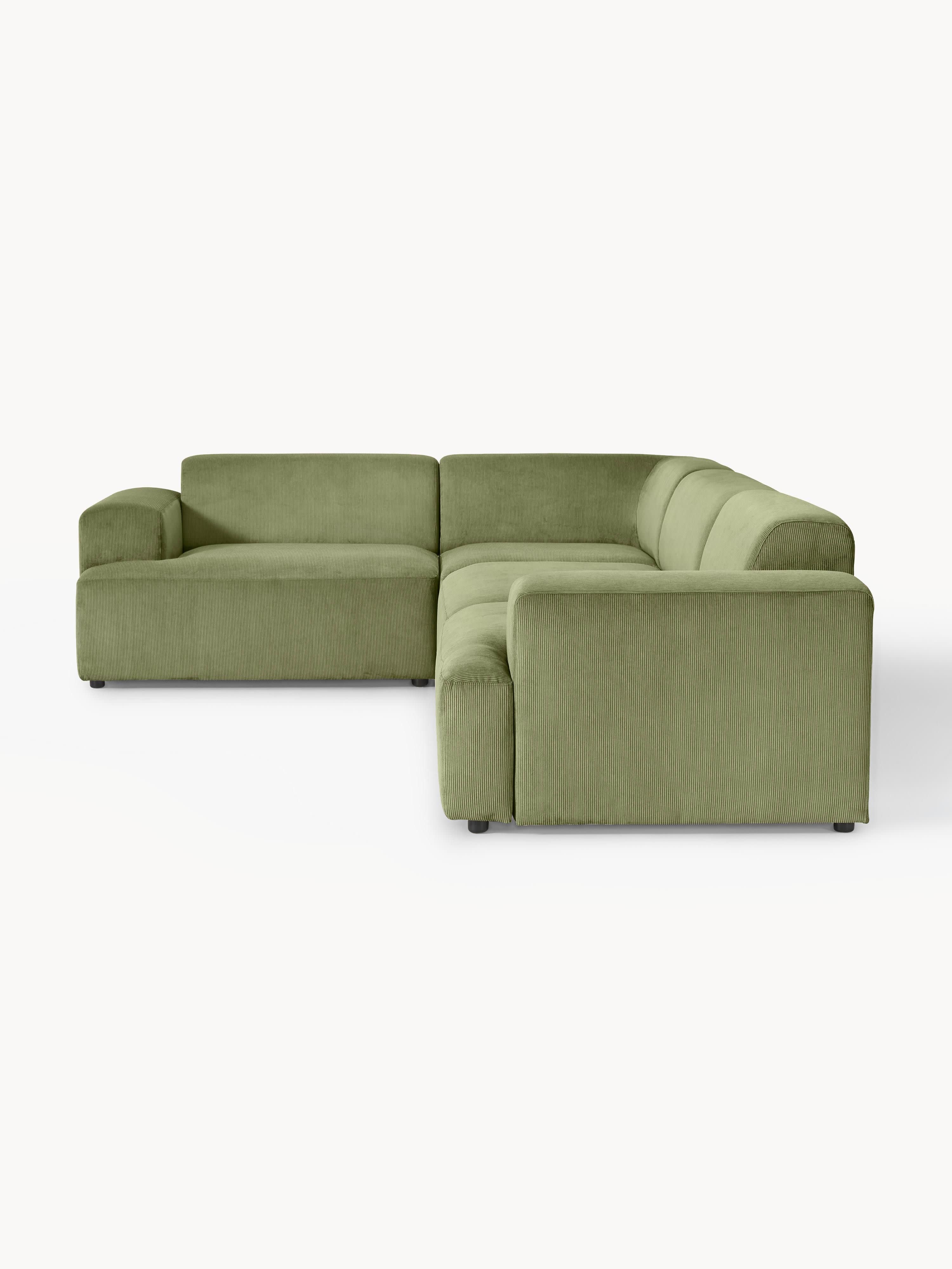 Melva Large Corduroy Corner Sofa (4-seater)