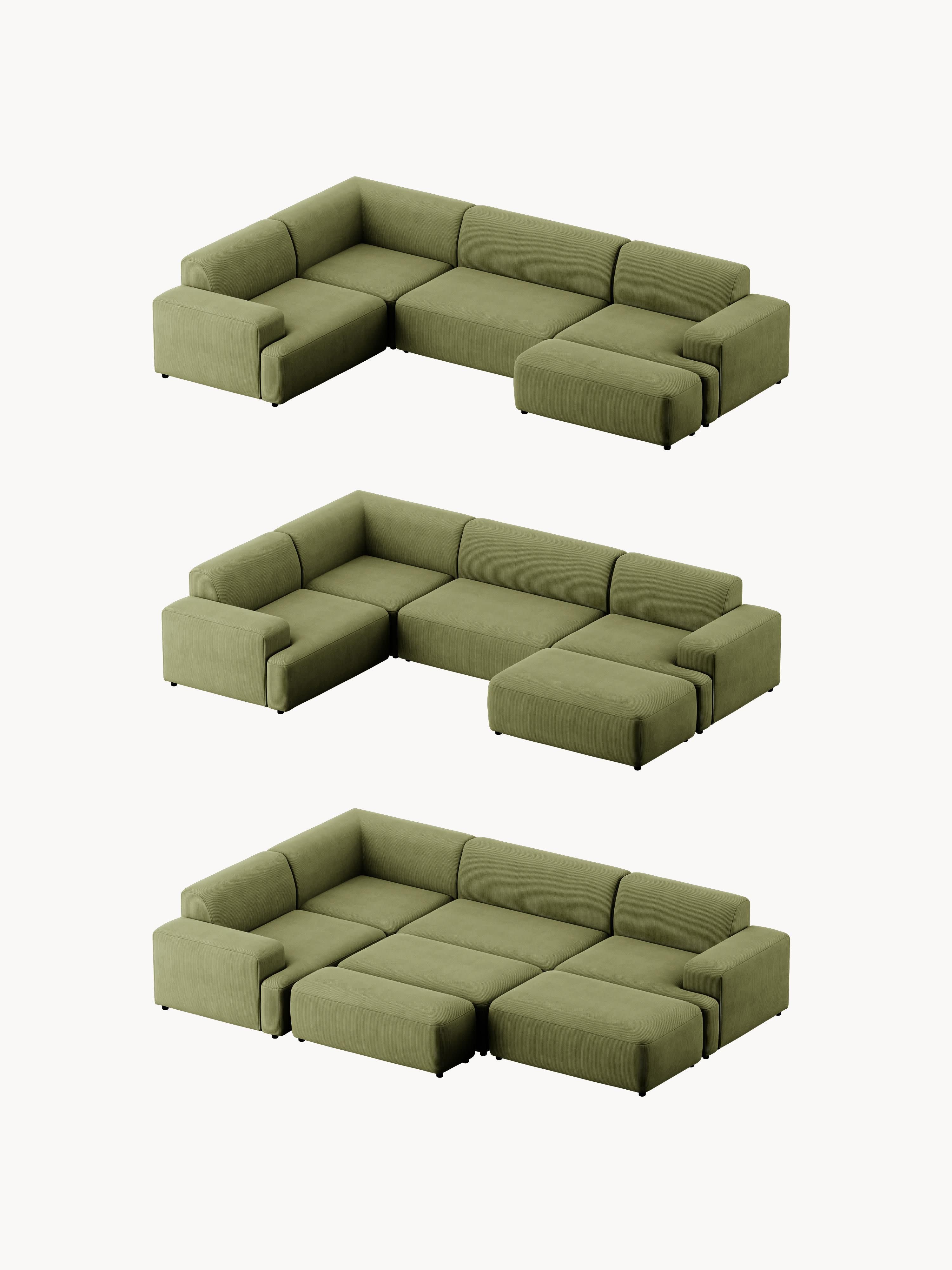 Melva Large Corduroy Corner Sofa (4-seater)