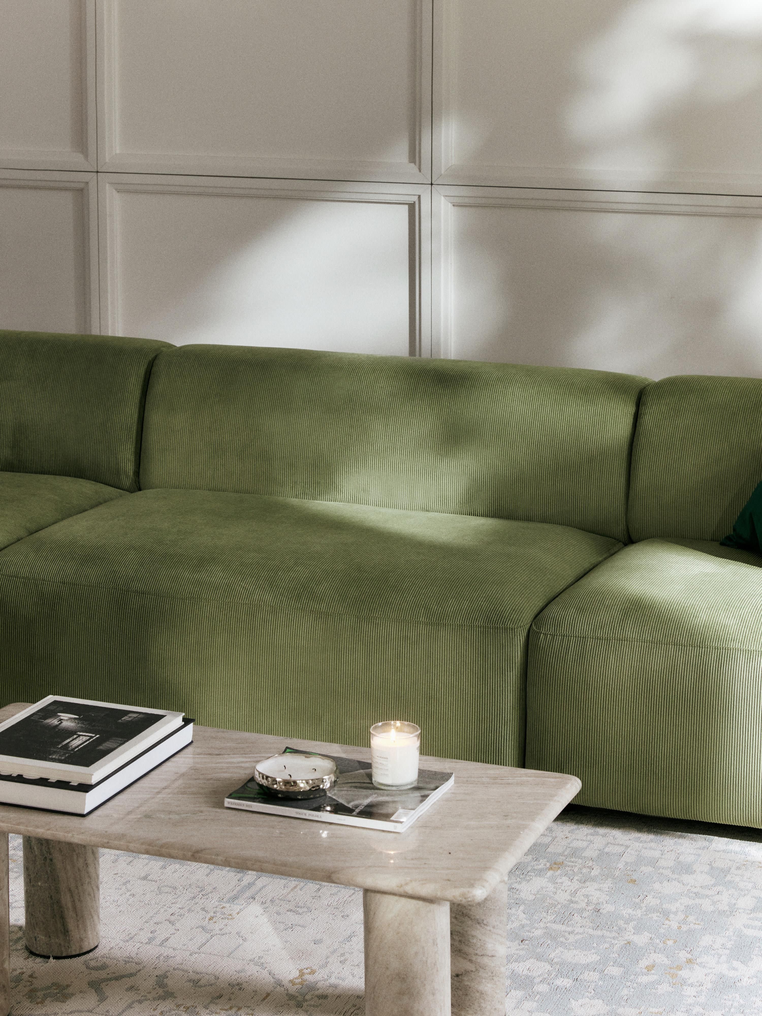 Melva Large Corduroy Corner Sofa (4-seater)