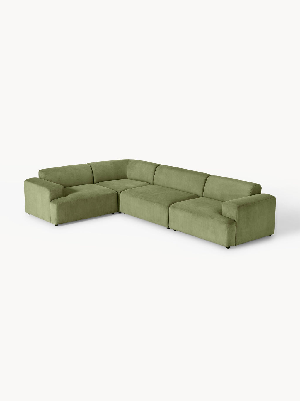 Gallery image 1 - Large Corduroy Corner Sofa Melva (4-seater)