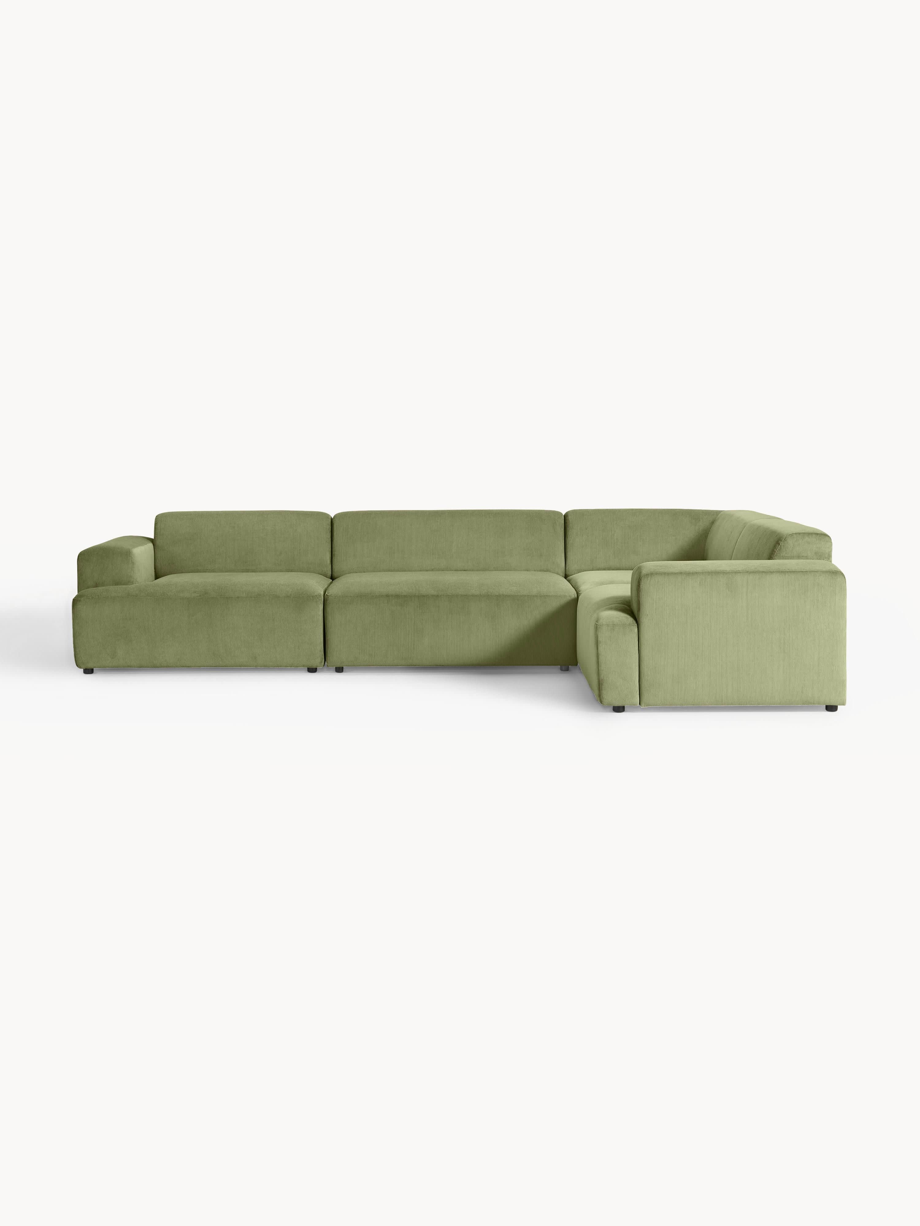 Melva Large Corduroy Corner Sofa (4-seater)