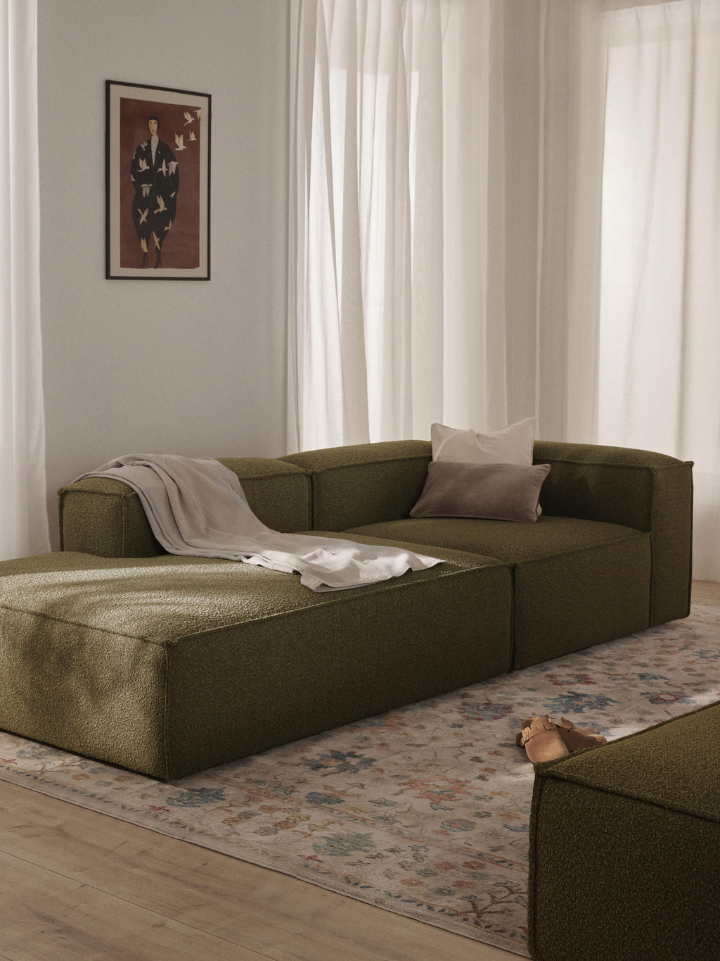 Lennon Bouclé Modular Ottoman