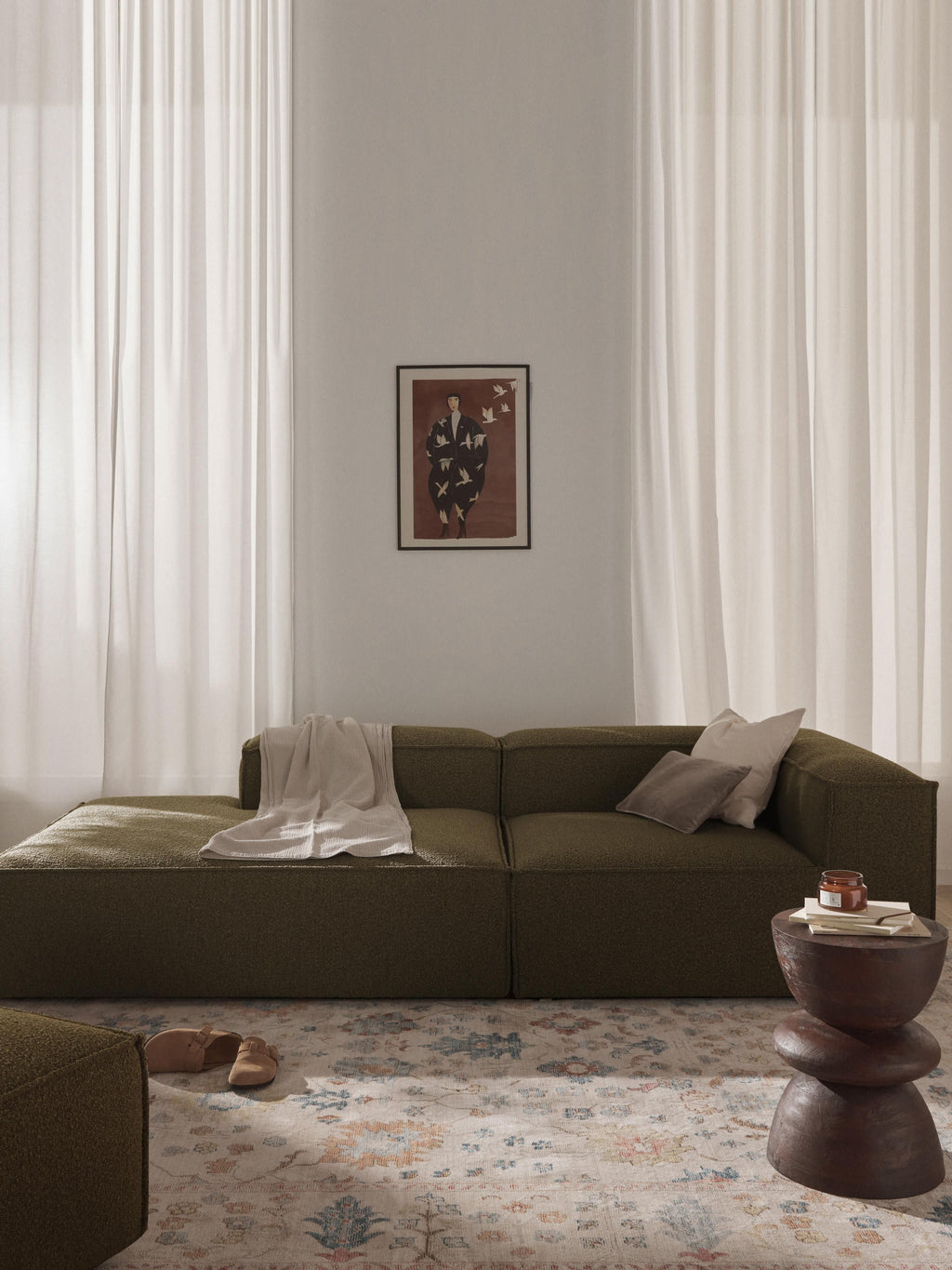 Lennon Bouclé Modular Ottoman