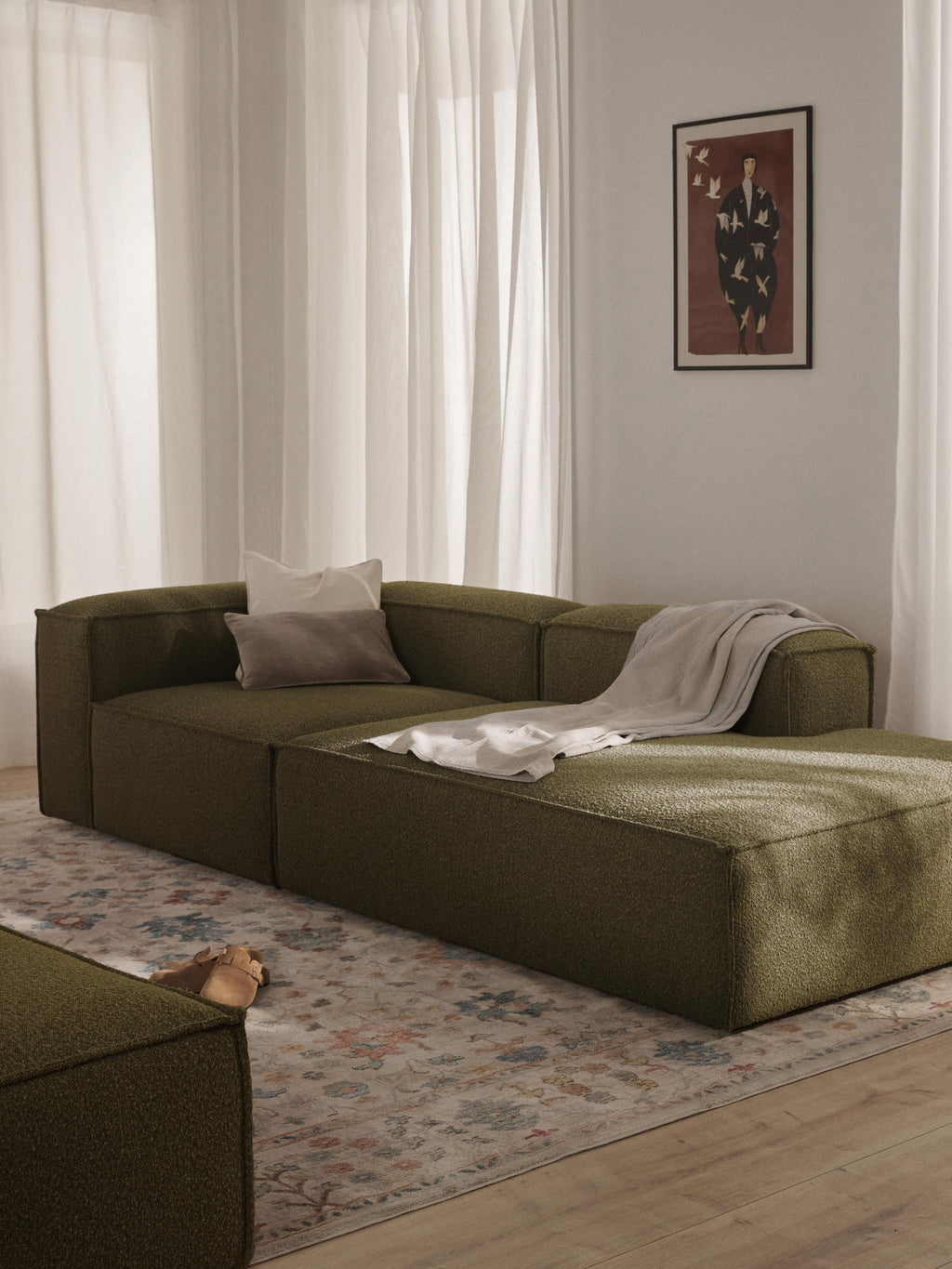 Lennon Bouclé Modular Ottoman