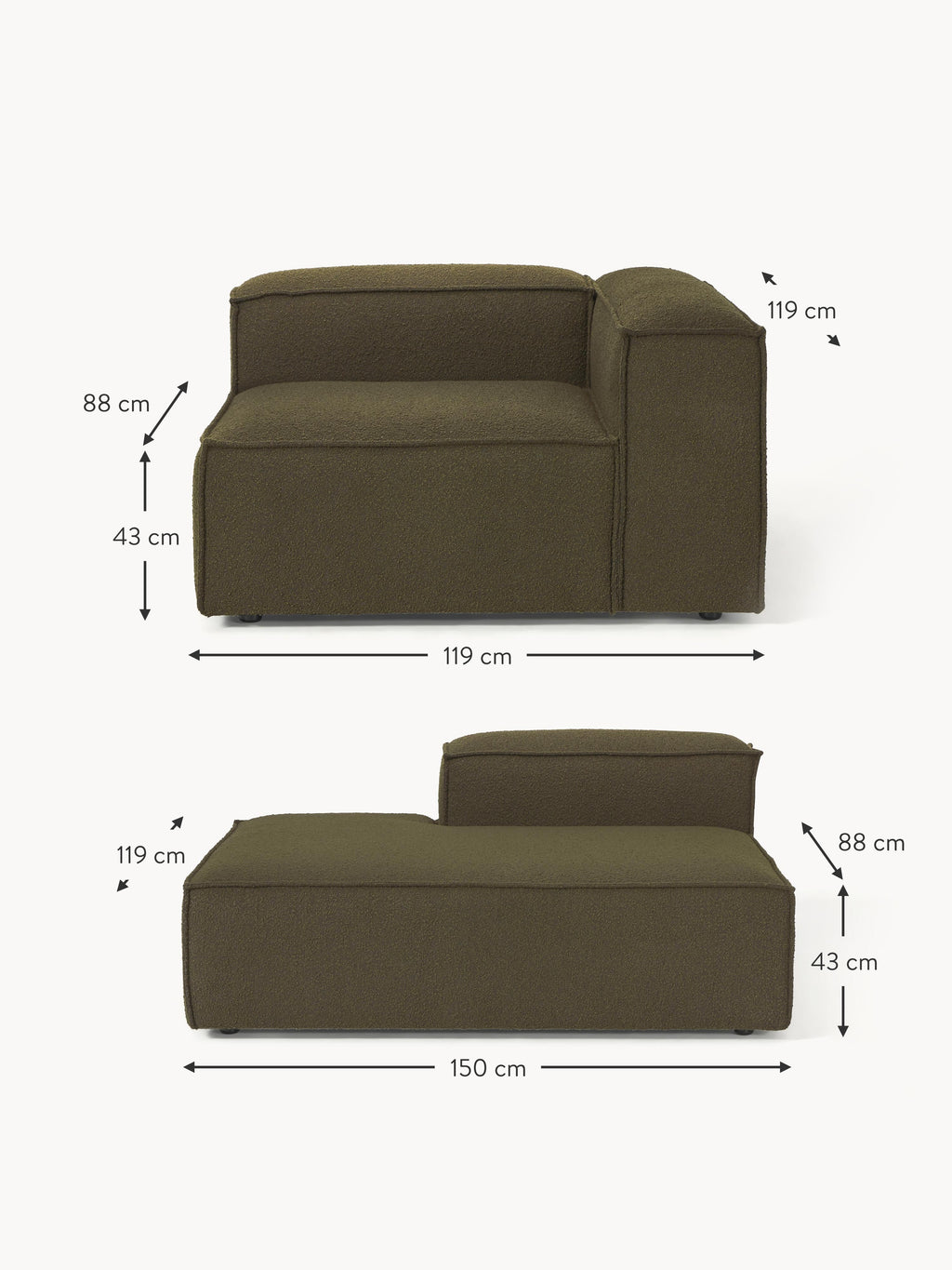 Lennon Bouclé Modular Ottoman