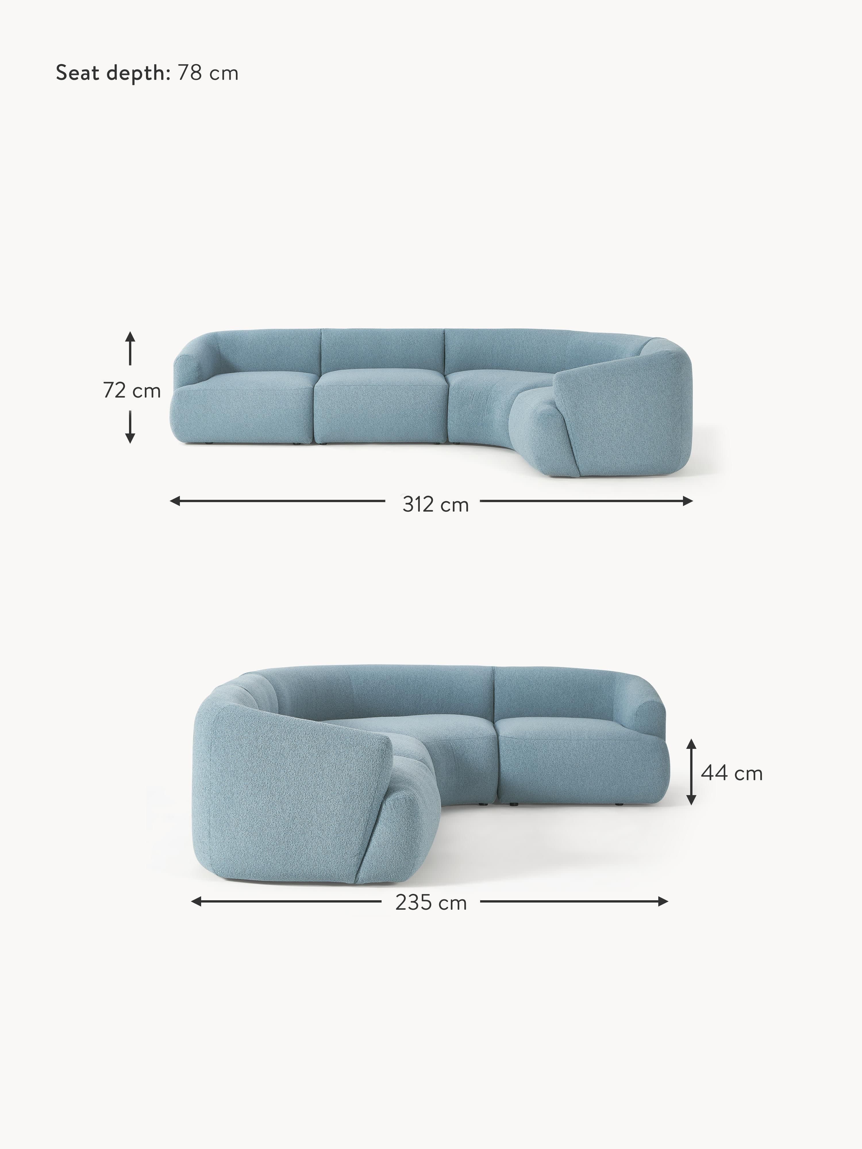 Sofia Modular Bouclé Corner Sofa (4-seater)