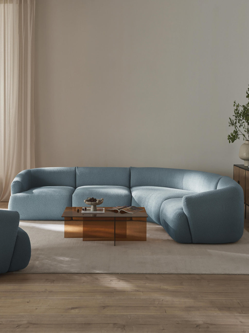 Sofia Modular Bouclé Corner Sofa (4-seater)